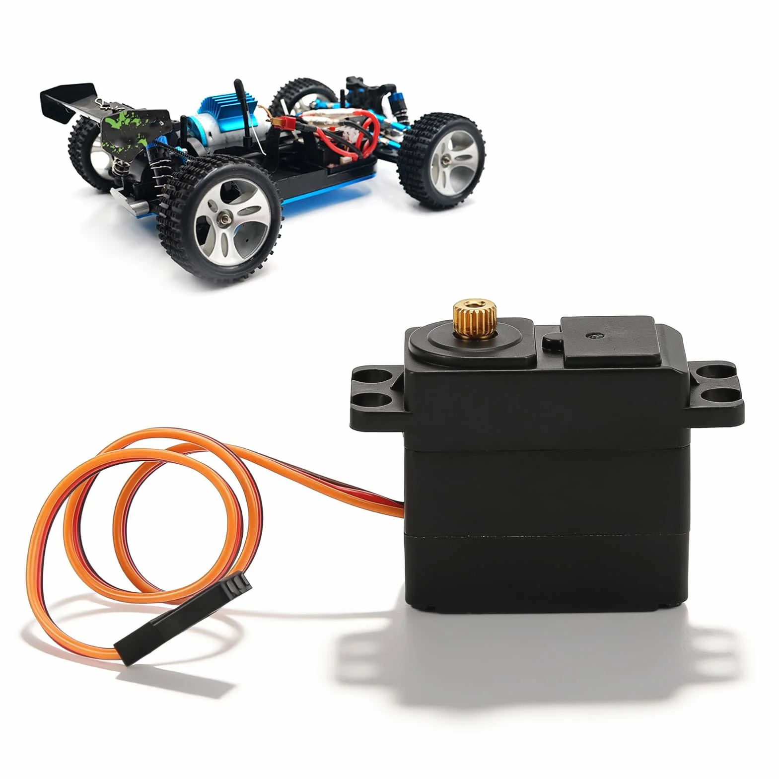 RC Servo Waterproof Gear 2.2 Kg 4.8V-6V para Autos 1/12 1/16 Compatible Axial HSP HPI ZD Racing