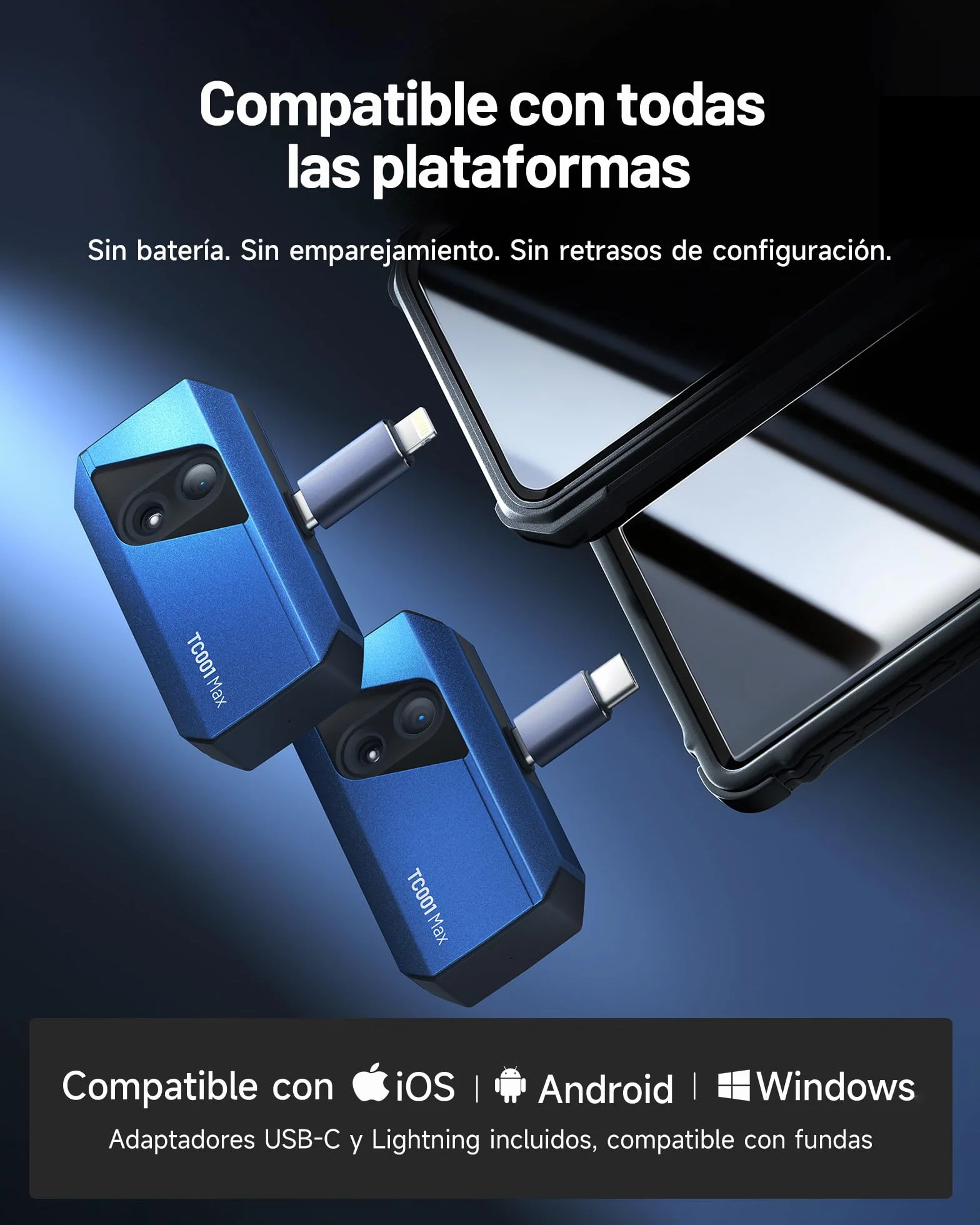 TOPDON TC001 Max Cámara Termográfica Infrarroja USB-C 1.5MP 512x384 25Hz -20℃ a 550℃ para Android iPhone