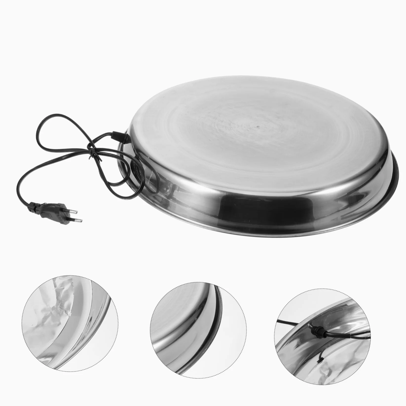 Base Calefactora para Bebedero de Aves de Corral en Invierno Acero Inoxidable y Calor Constante para Patos y Pollos Eu Plug 220-240v