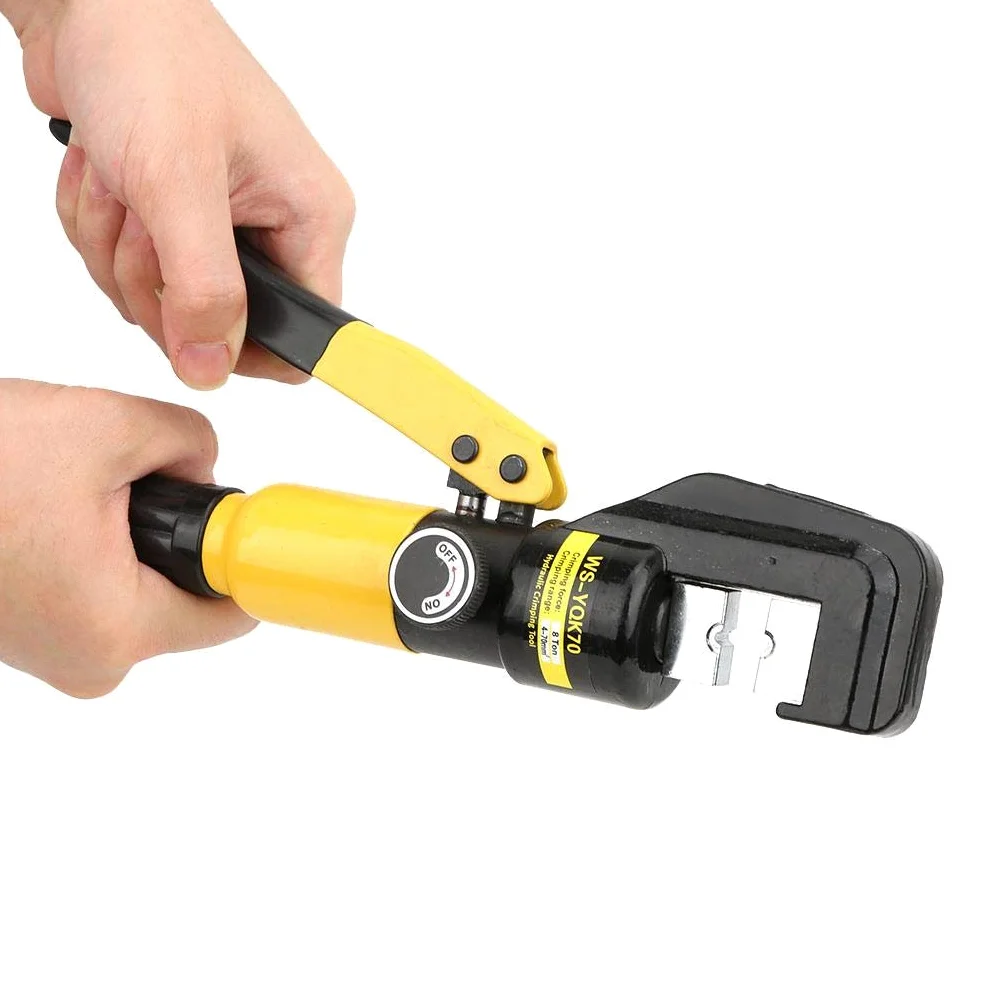 Engarzadora hidráulica, Herramienta de engarzado hidráulico de 8 toneladas, Herramienta de engarzado de terminal de cable de alambre hidráulico Herramienta de engarzado 16 dados 4-70mm²