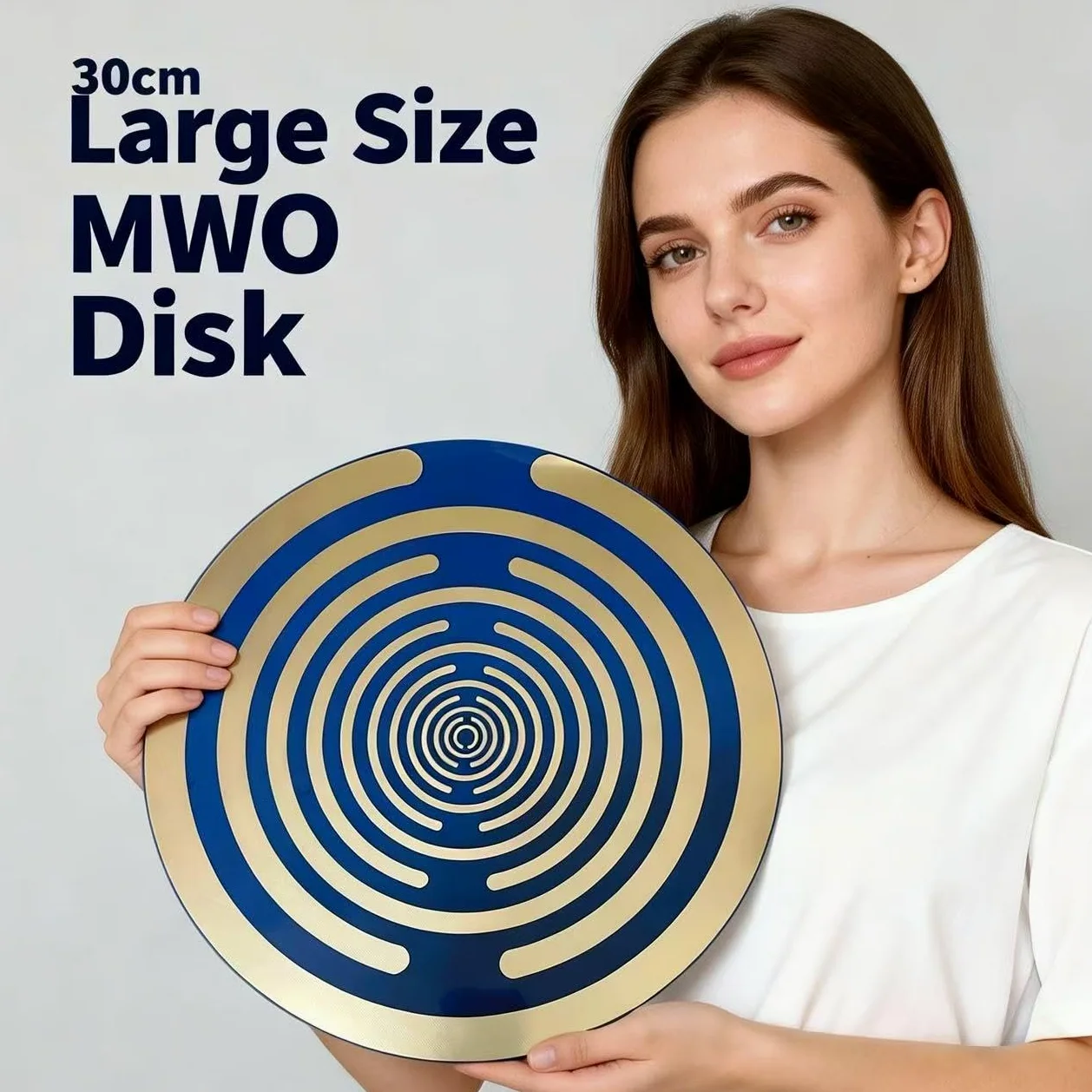 Lakhovsky MWO Disco de gran tamaño de 30 cm, oscilador multionda, bobina de cobre, mejora el diseño de cifrado, Azul, tamaño extragrande dorado Oro galvánico