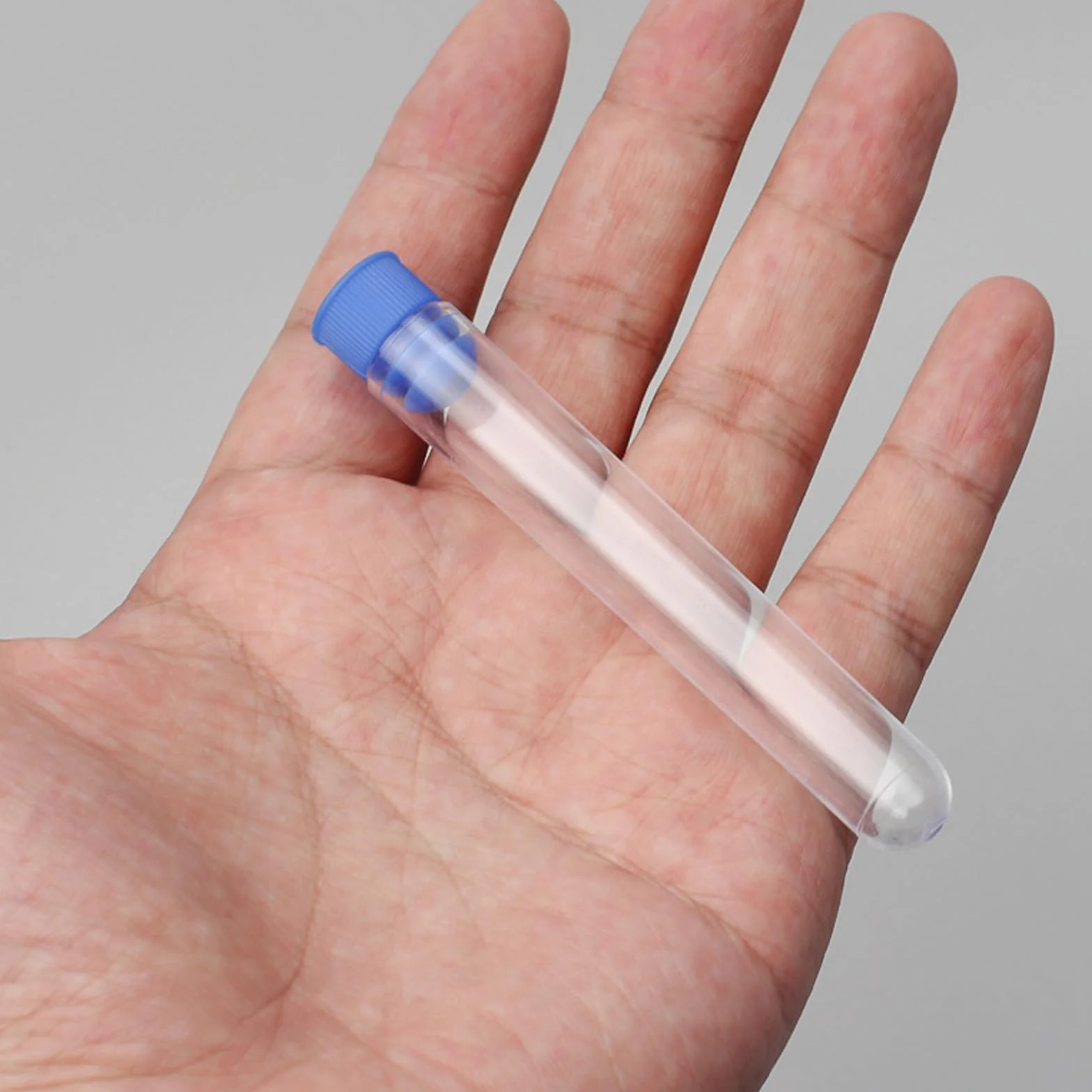 Probetas Plástico Tubos de Ensayo 20 Piezas Transparente con Tapas 100 x Ø15 mm