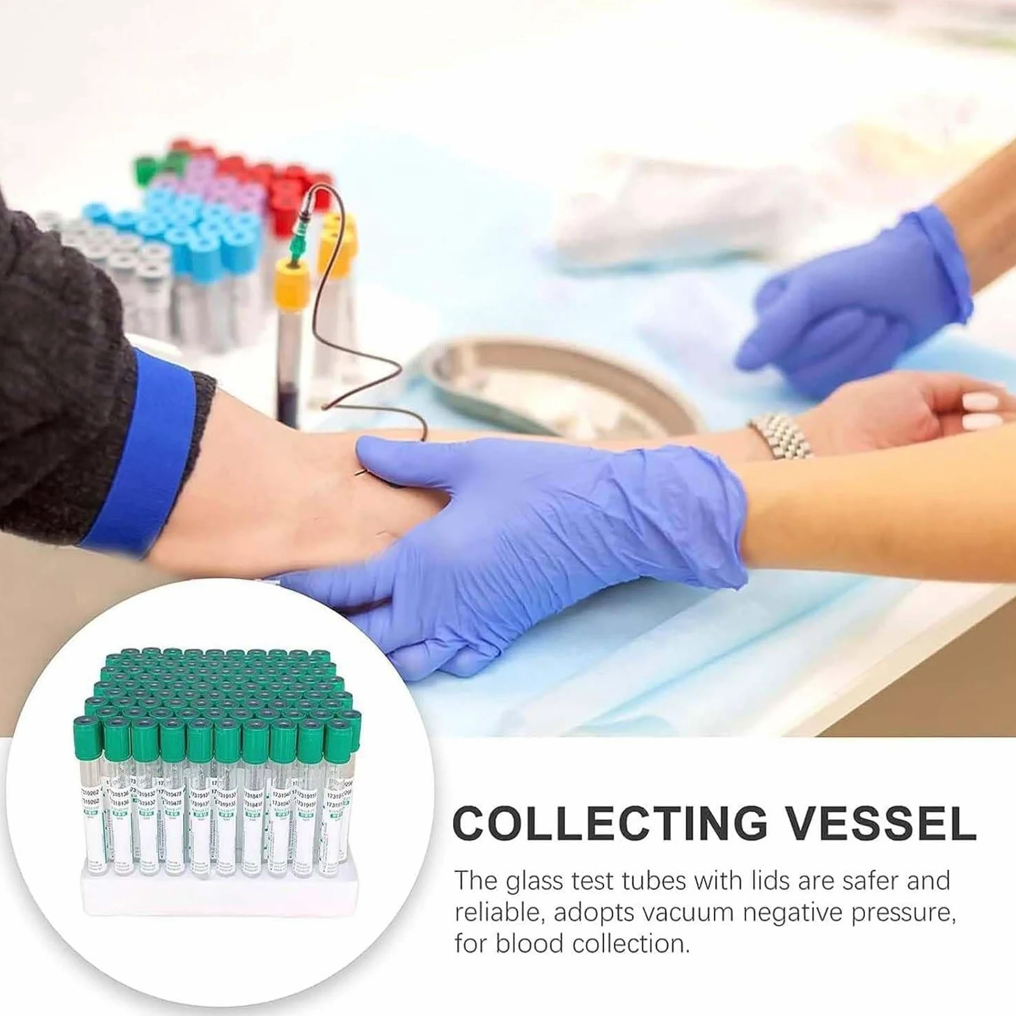 Tubos de extracción de sangre al vacío con tapón de rosca para uso en laboratorio, ideales para aplicaciones médicas y de diagnóstico