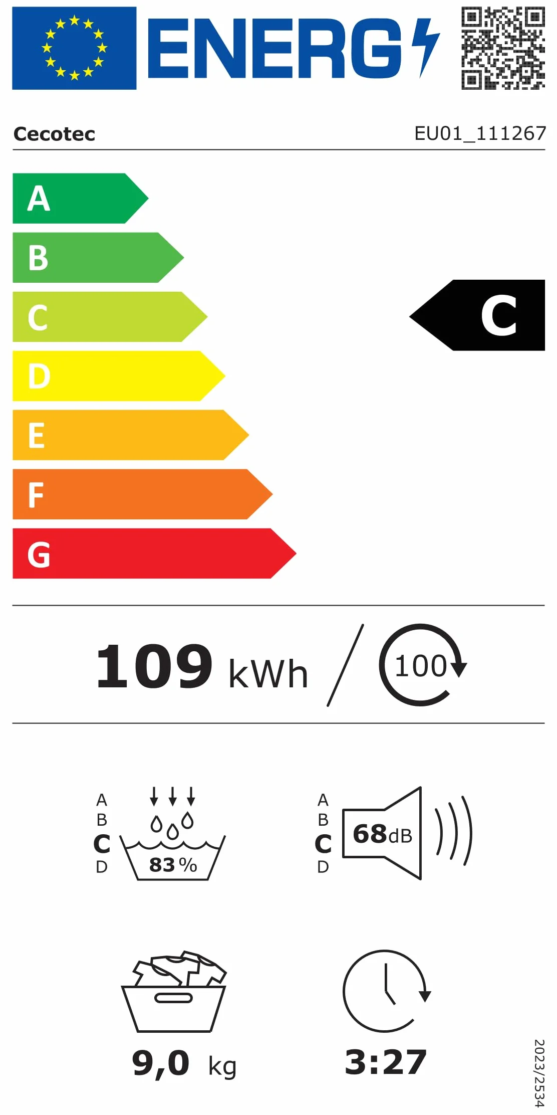 Cecotec Secadora de Bomba de Calor 9kg Bolero DressCode Dry 9400 Inverter Steel A+++