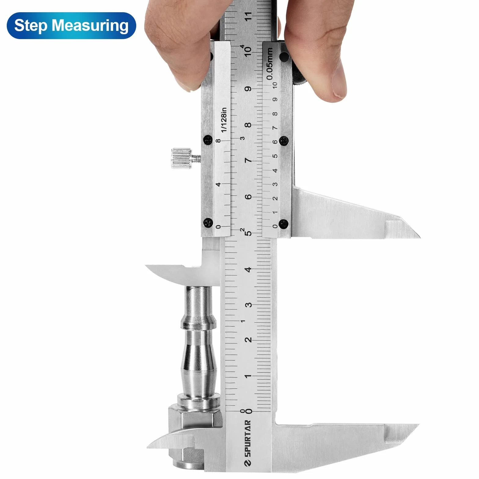 Pie de Rey de acero inoxidable 150mm Calibre analógico 0.05mm resolución herramienta de medición