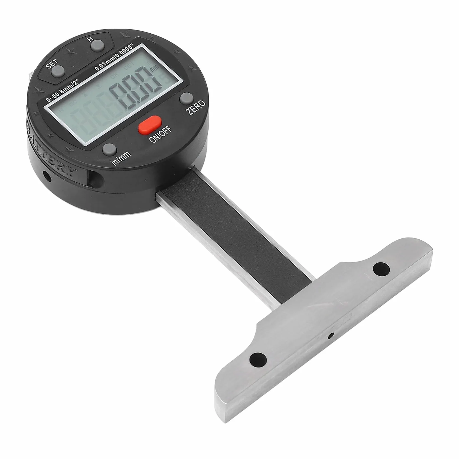 Medidor de profundidad digital Pantalla LCD de alta precisión Indicador de profundidad electrónico Herramienta de medición con interfaz de datos 0 50,8 mm para ingeniería y