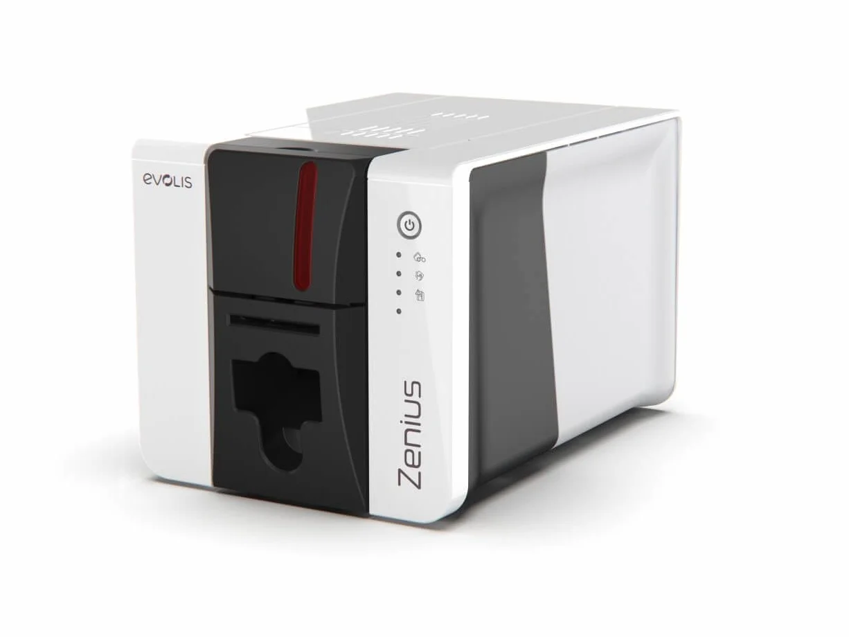 Karteo Evolis Zenius 2 [ZN2-0002] Impresora de tarjetas LAN unilateral - Tarjeta de empleado, tarjeta de estudiante, tarjeta de estudiante, buena calidad de impresión - Conexión a PC a través de LAN