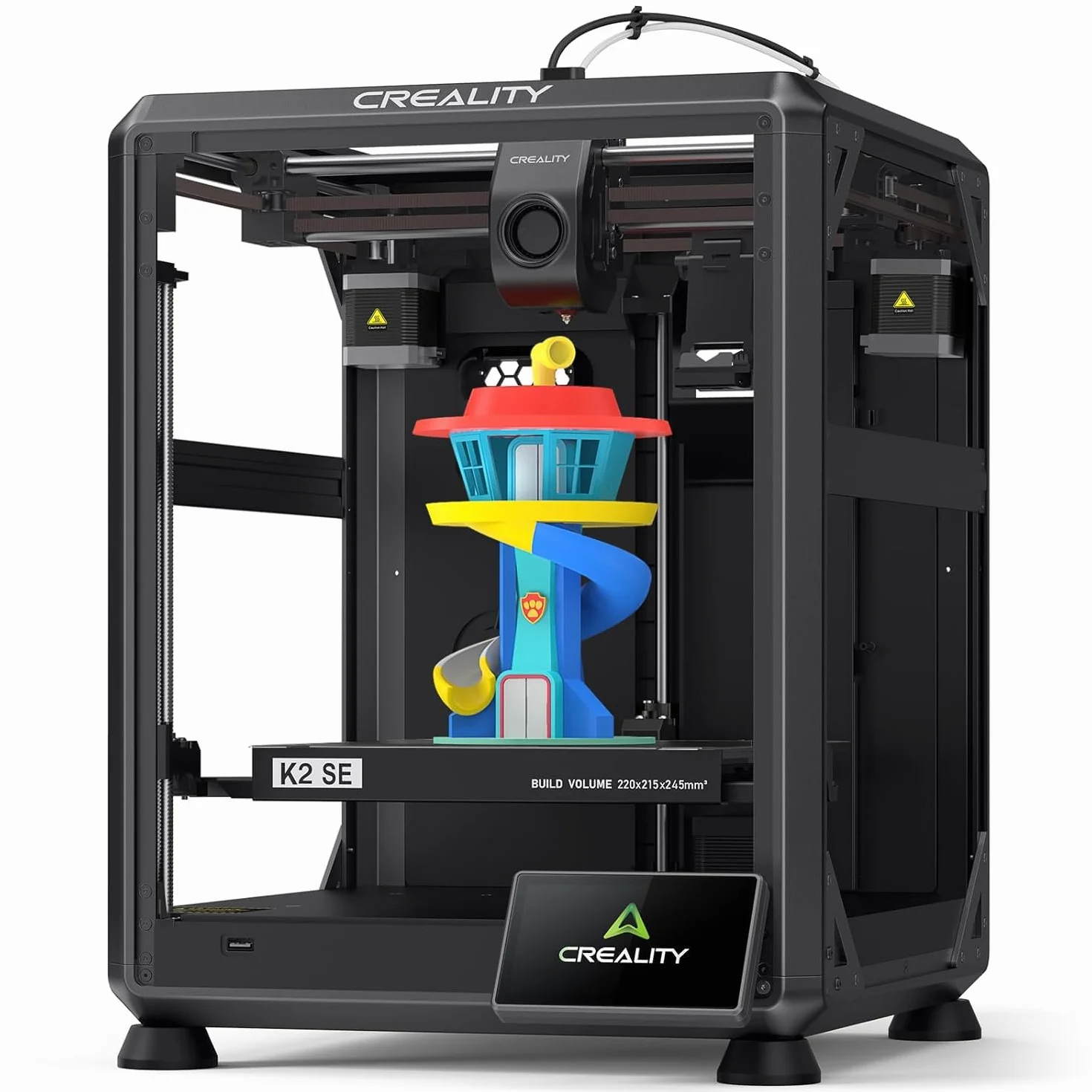 Creality K2 SE Impresora 3D Multicolor con CFS, Impresión de Alta Velocidad a 500 mm/s, Nivelación Automática, Extrusora de Accionamiento Directo, Tamaño de Impresión 220 × 215 × 245 mm