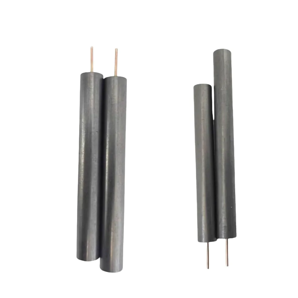 Electrodo de varilla de grafito de alta pureza de 2 piezas con alambre de cobre for experimentos electrolíticos(13x100mm)