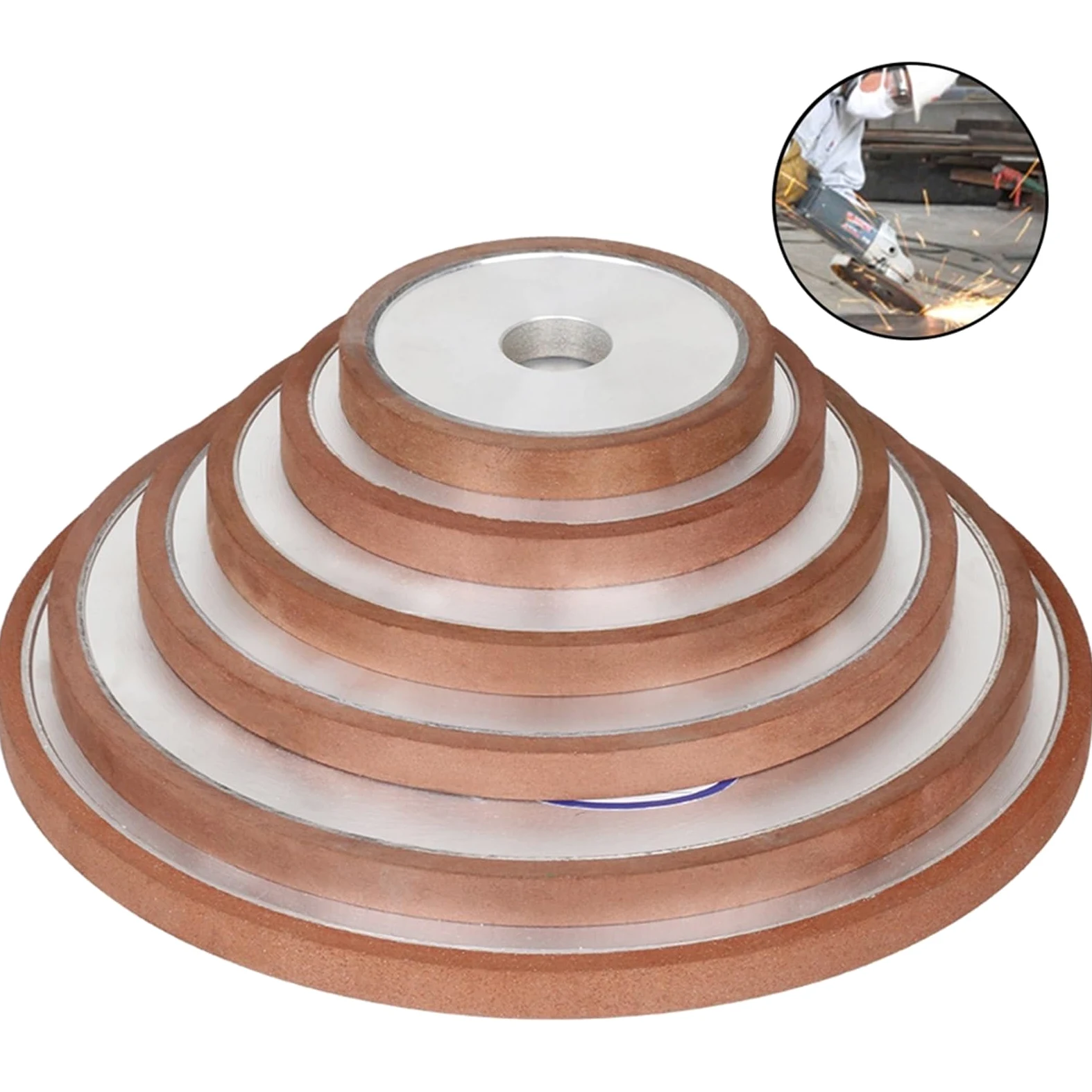 Muela de diamante de 150 mm - Disco de pulido plano con resina de 6-25 mm de espesor, for rectificado de precisión y desbaste.(150Grit 150x12mm)