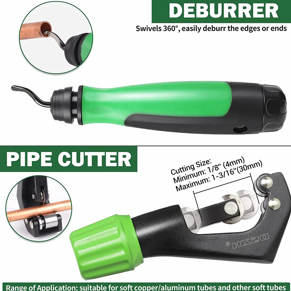 Kit de herramientas de abocardado eléctrico, kit de herramientas de expansión de tubos de 1/4"-3/4", herramienta de abocardado excéntrica HVAC de abocardado rápido en 5 segundos, herramienta eléctrica