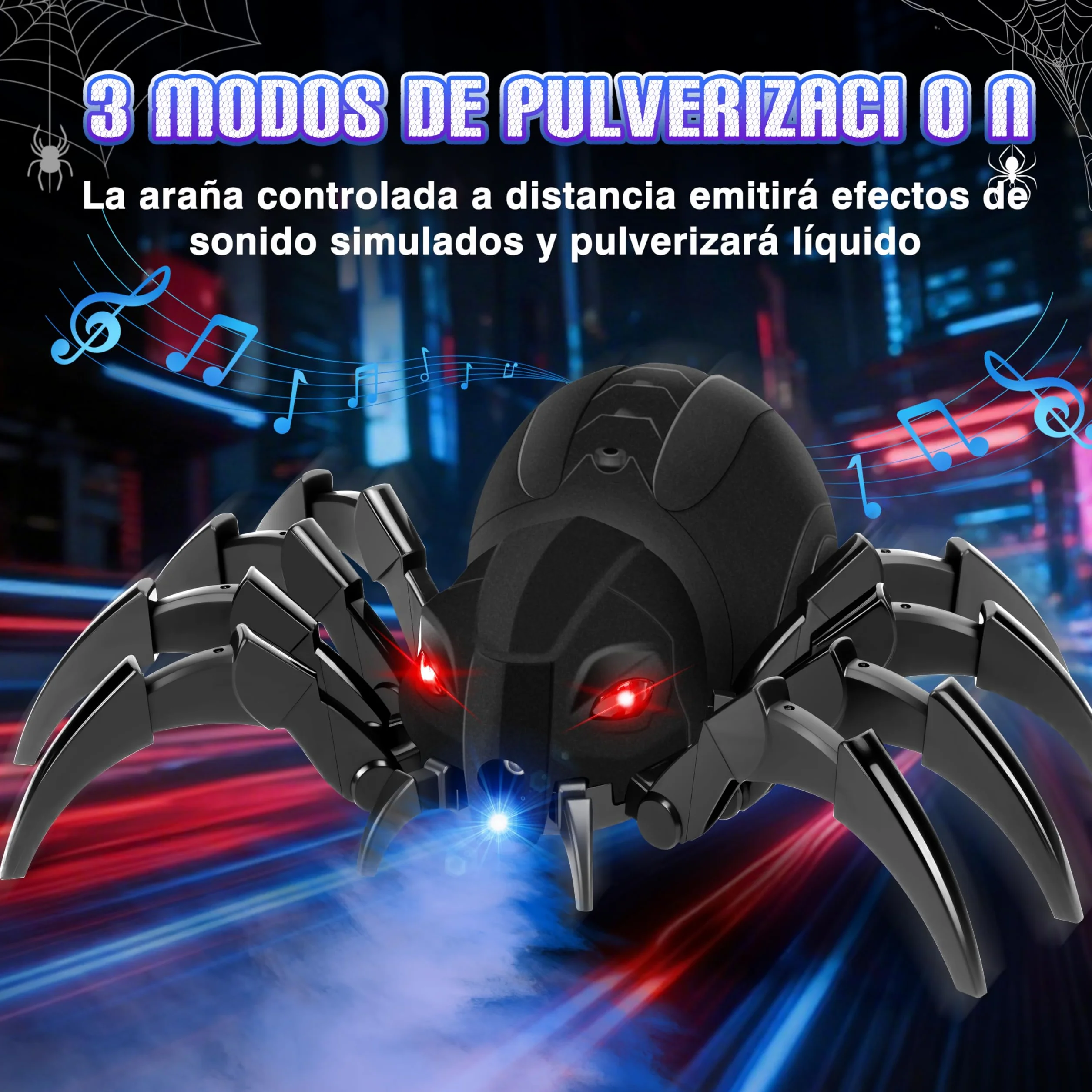 MOMOSTAR 2.4GHz Araña Teledirigida Juguetes Niños Niñas 6-12 Años Función Rociado Ojos Luminosos
