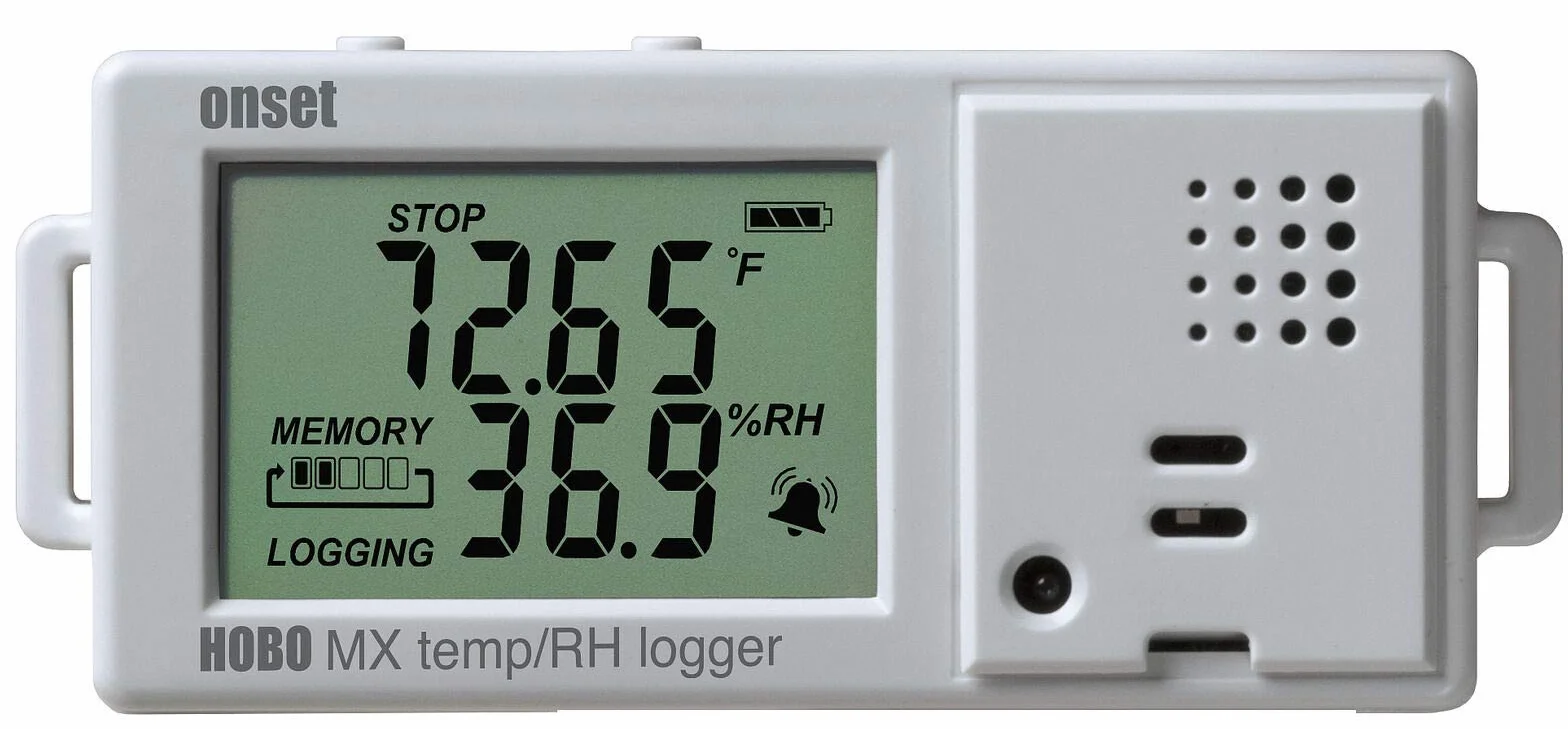 Onset HOBO MX1101 Registrador de datos de temperatura/humedad relativa de Onset HOBO