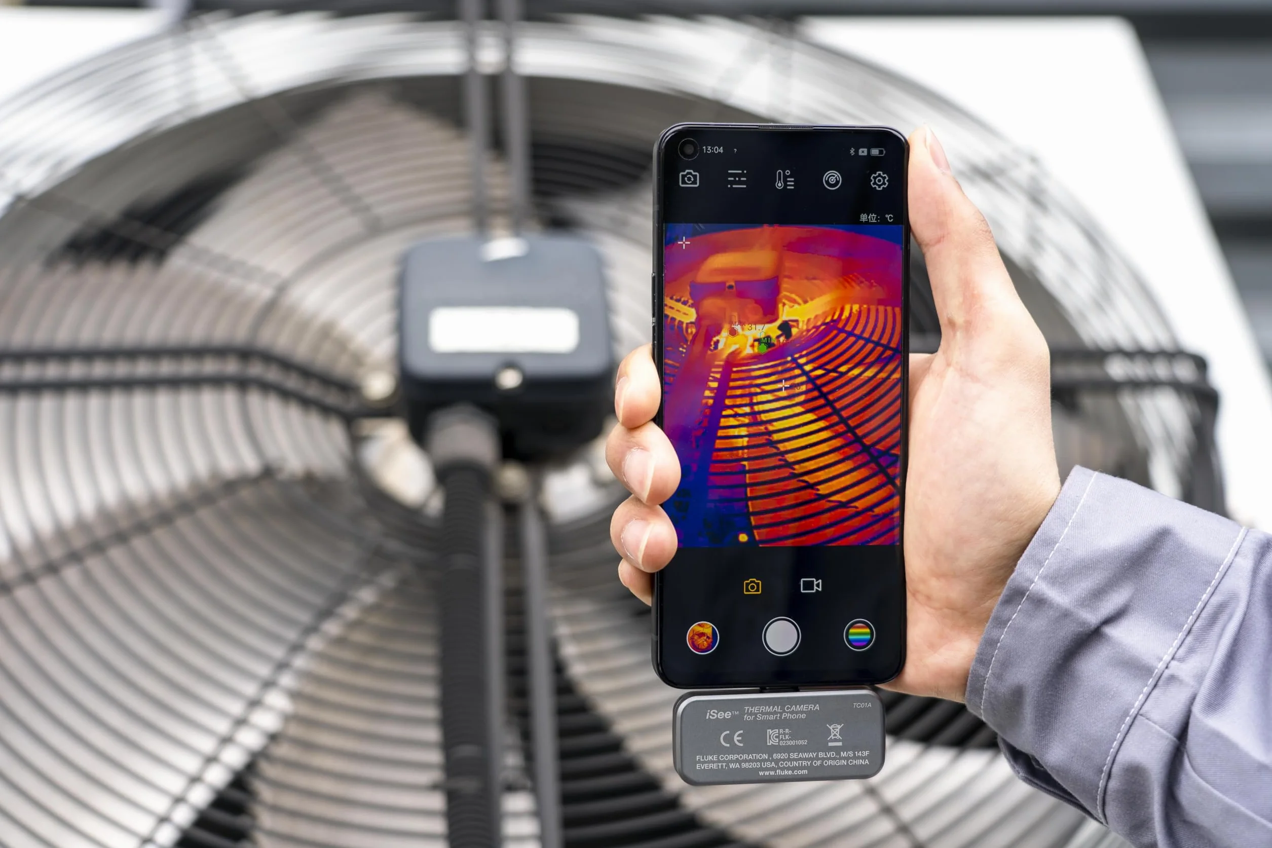 Fluke TC01A 25Hz - iSee Cámara térmica móvil para Smartphones Android, Rango de Temperatura de hasta 1200°F