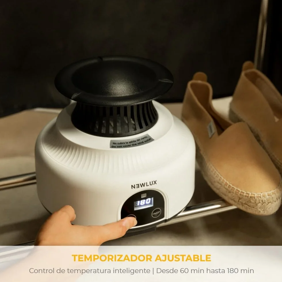 NEWLUX Secadora de Ropa Eléctrica Portátil 15Kg 1200W Luz UV 4 Niveles 180min Negro