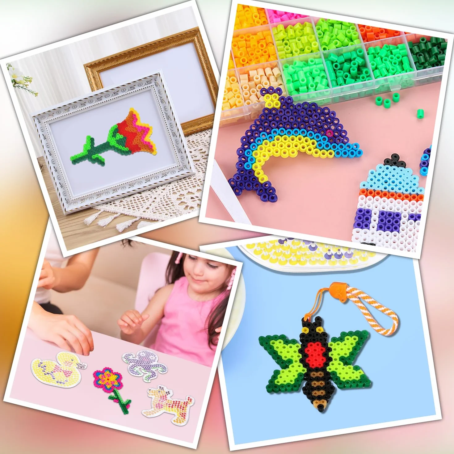 Plantilla de Cuentas 5mm Animal Pegboards para Planchar Adultos Artesanía DIY