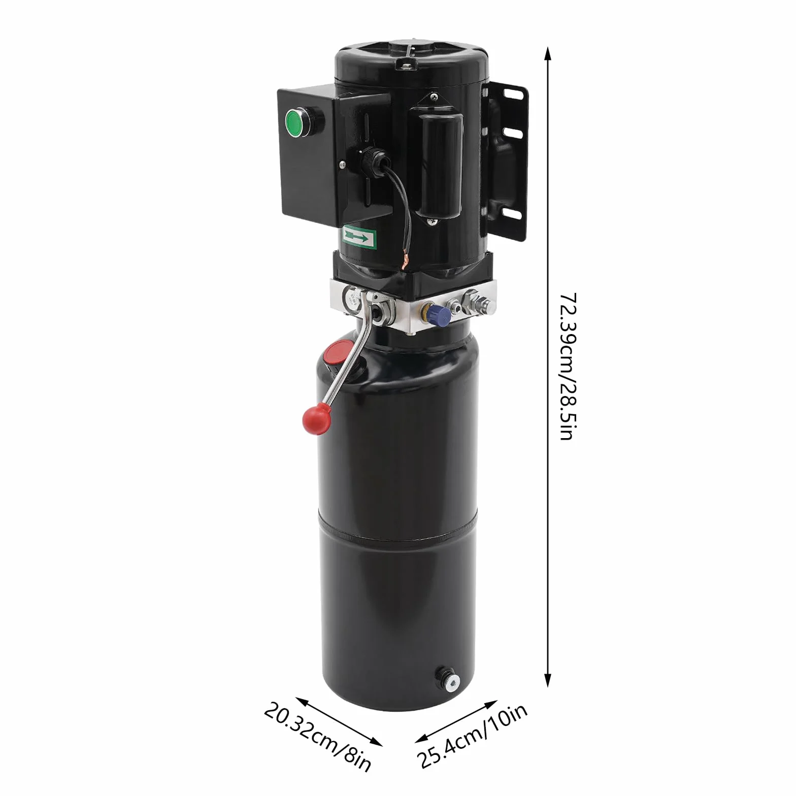 Bomba Hidráulica Eléctrica 10L 220V 2200W, Unidad de Potencia Hidráulica de Simple Efecto 18MPa, Grupo Hidráulico para Elevador de Coches, Plataforma Elevadora, Montacargas y Remolques Basculantes