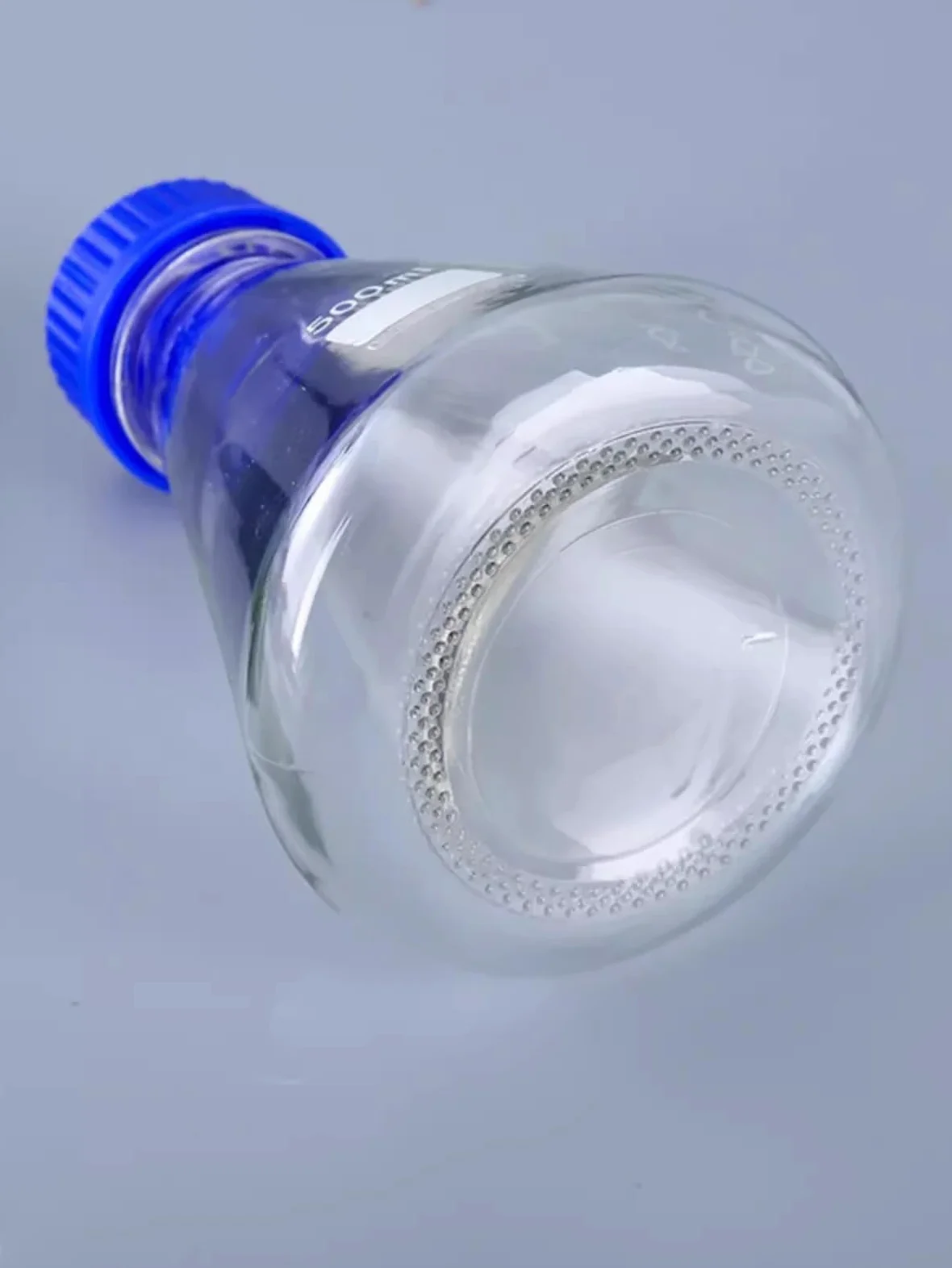 Frasco de vidrio para reactivos de laboratorio, Botella de reactivo de vidrio de laboratorio, matraz Triangular con tapa de tornillo azul cónico, 250/500/1000ml(500ml)