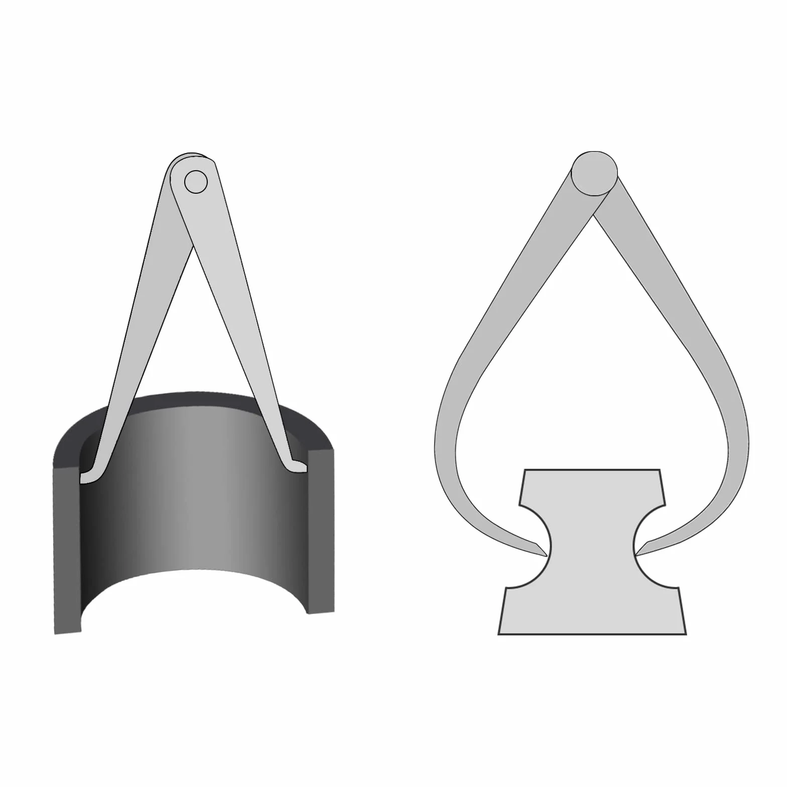 QUARKZMAN Calibrador Fijo Interior Exterior 250 mm 10" Acero Herramienta Medición