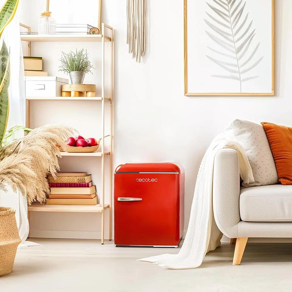 Cecotec Bolero CoolMarket TT Origin 45 Mini Nevera Frigorífico Retro Sobremesa 45L Rojo