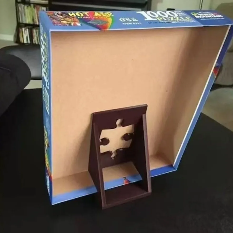 Soporte de caja de rompecabezas con base antideslizante, tablero de exhibición, organizador de plástico multifuncional (negro)