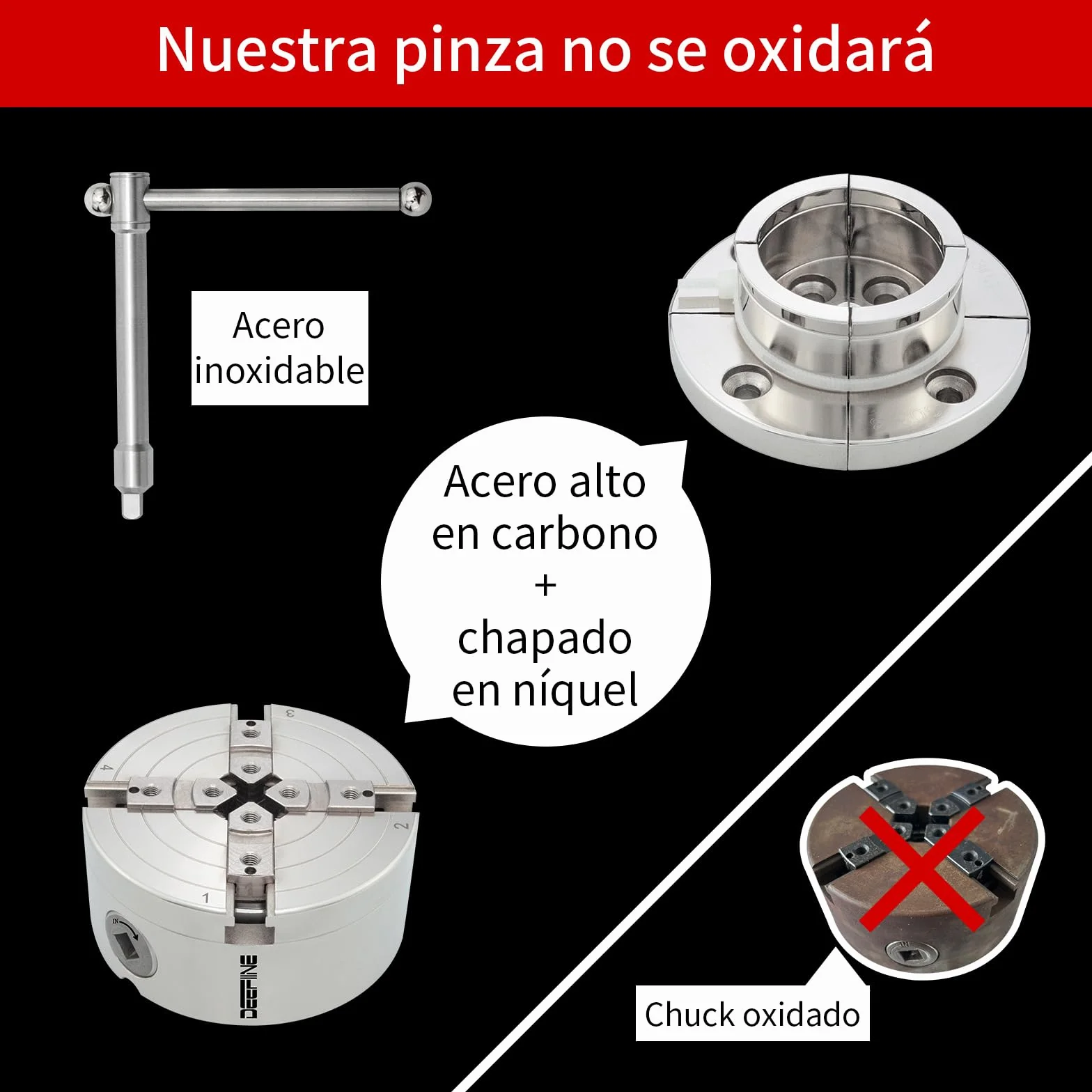 Mandril de Torno Diámetro del Portabrocas 100mm Mandril autocentrante para mandril de torno M33 y M18(1)
