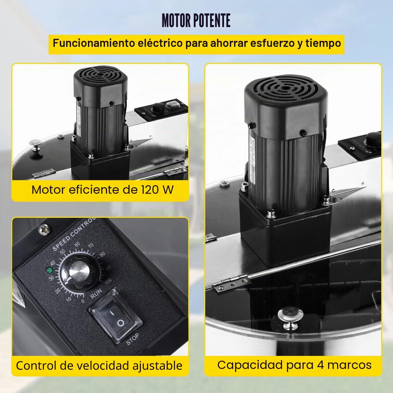 Extractor de miel eléctrico de acero inoxidable, extractor de miel, extractor eléctrico tangencial, colector de miel, 220 V, 120 W, extractor de miel, apicultor para apicultura, abeja, compatible con
