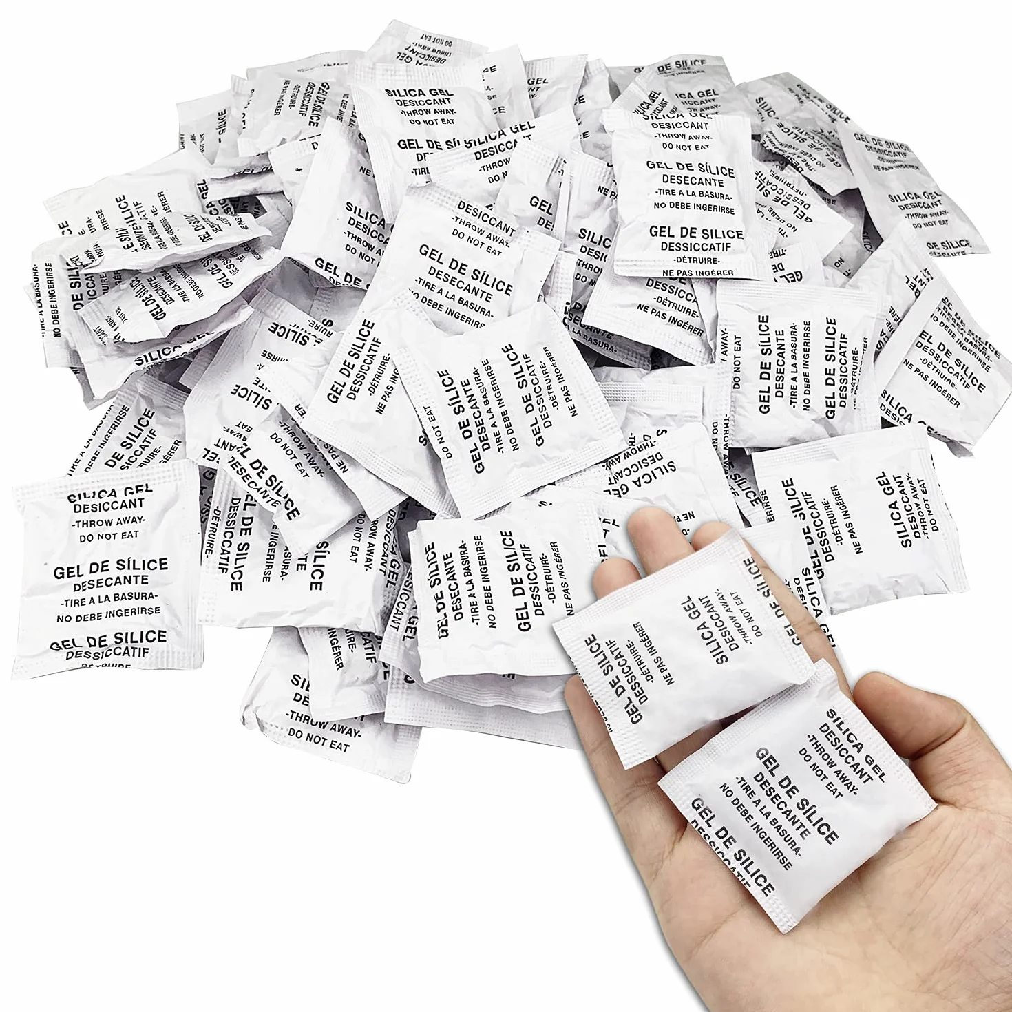 Bolsas de Gel de Sílice 60Pcs Desecantes Absorbente de Humedad para Ropa Cajones Zapatos