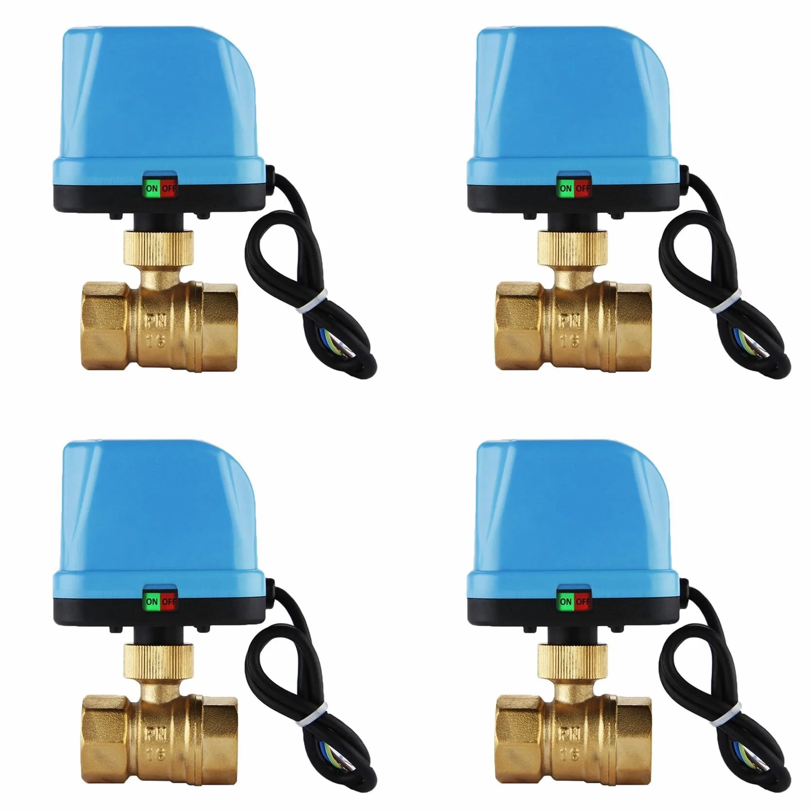 4X VáLvula de Zona de 2 VíAs VáLvula de Dos VíAs Motor VáLvula de Bola VáLvula Eléctrica Eléctrica VáLvula de Bola de InversióN 220V DN20 (G3 / 4 Pulgadas) VáLvula de InversióN
