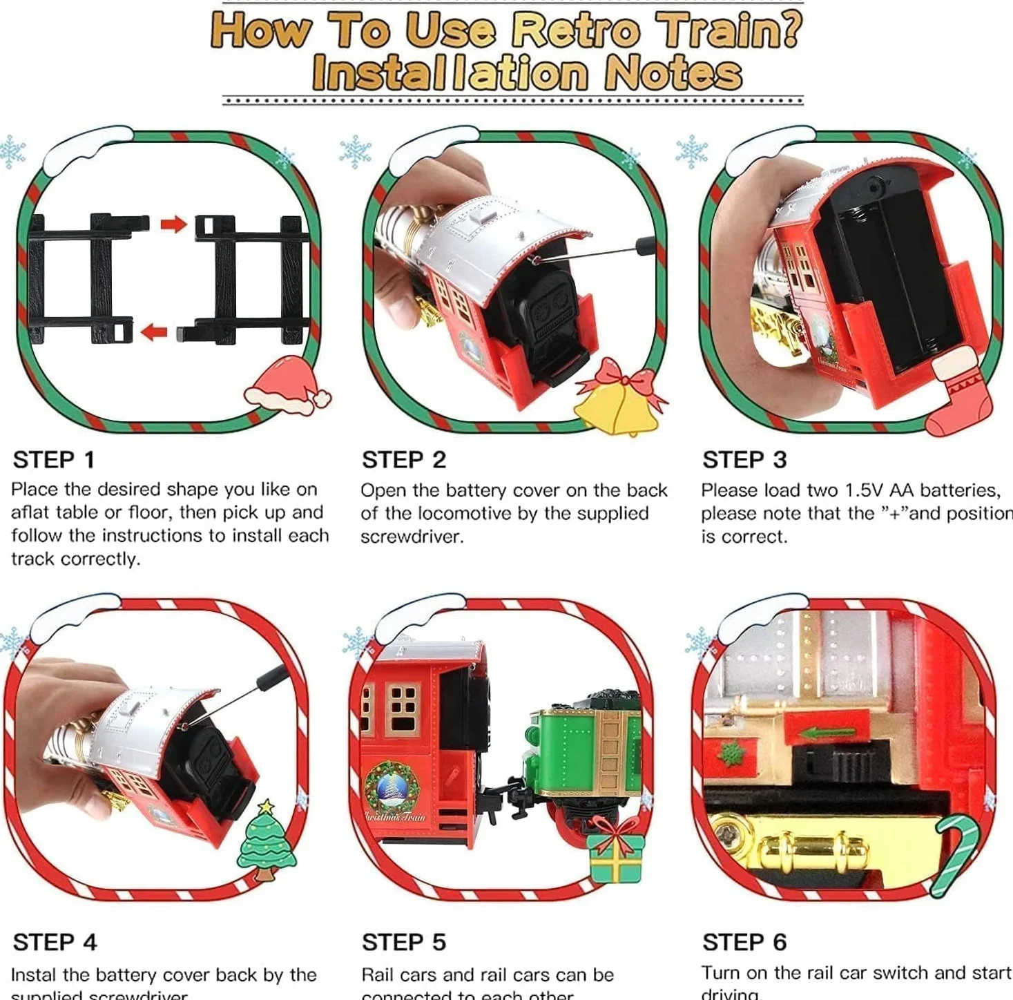 Tren Juguete Eléctrico Navidad DIY con Luces y Sonidos para Niños