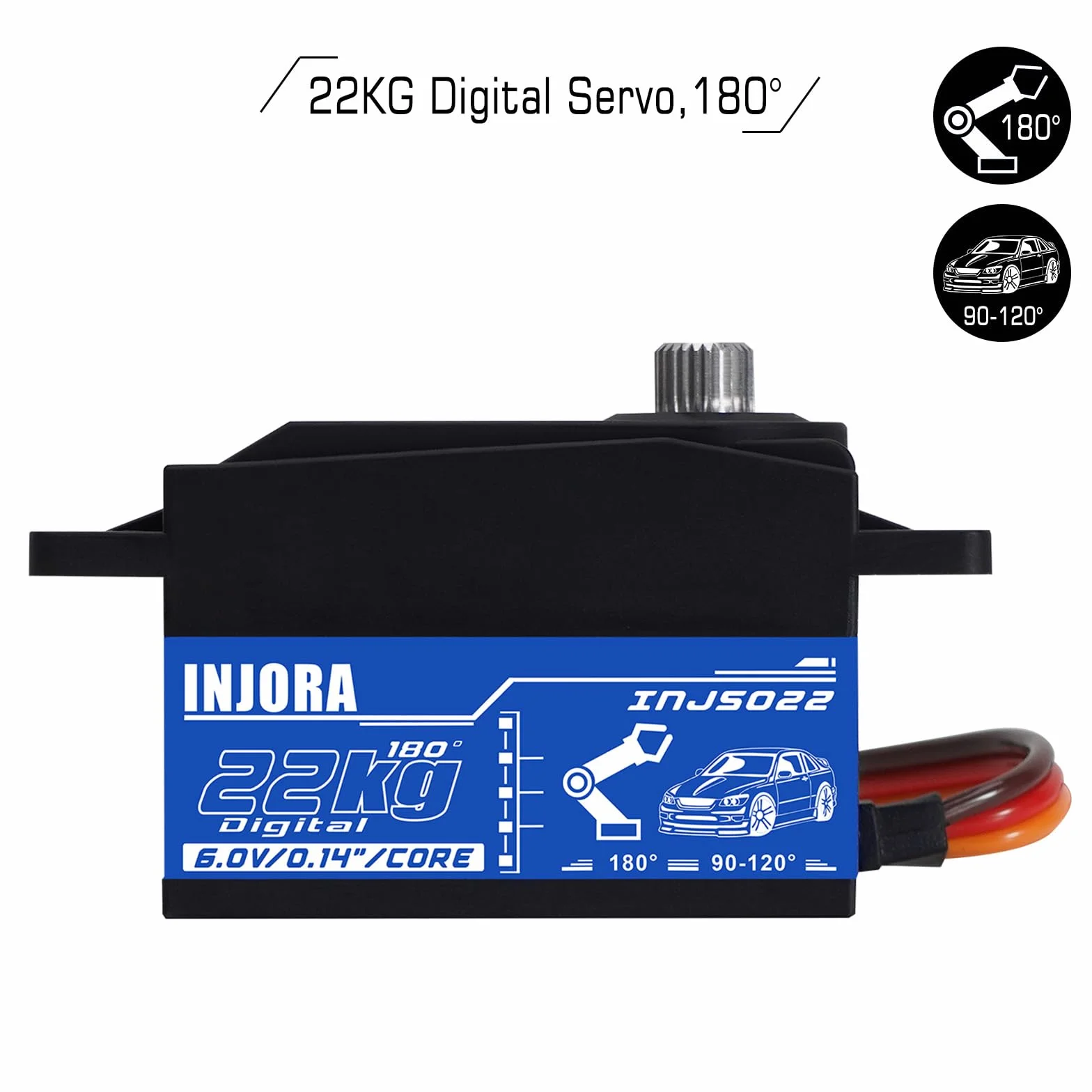 INJORA INJS022 Servo Digital de Perfil Bajo 22KG para Coche RC 1/10 Robot Modelo