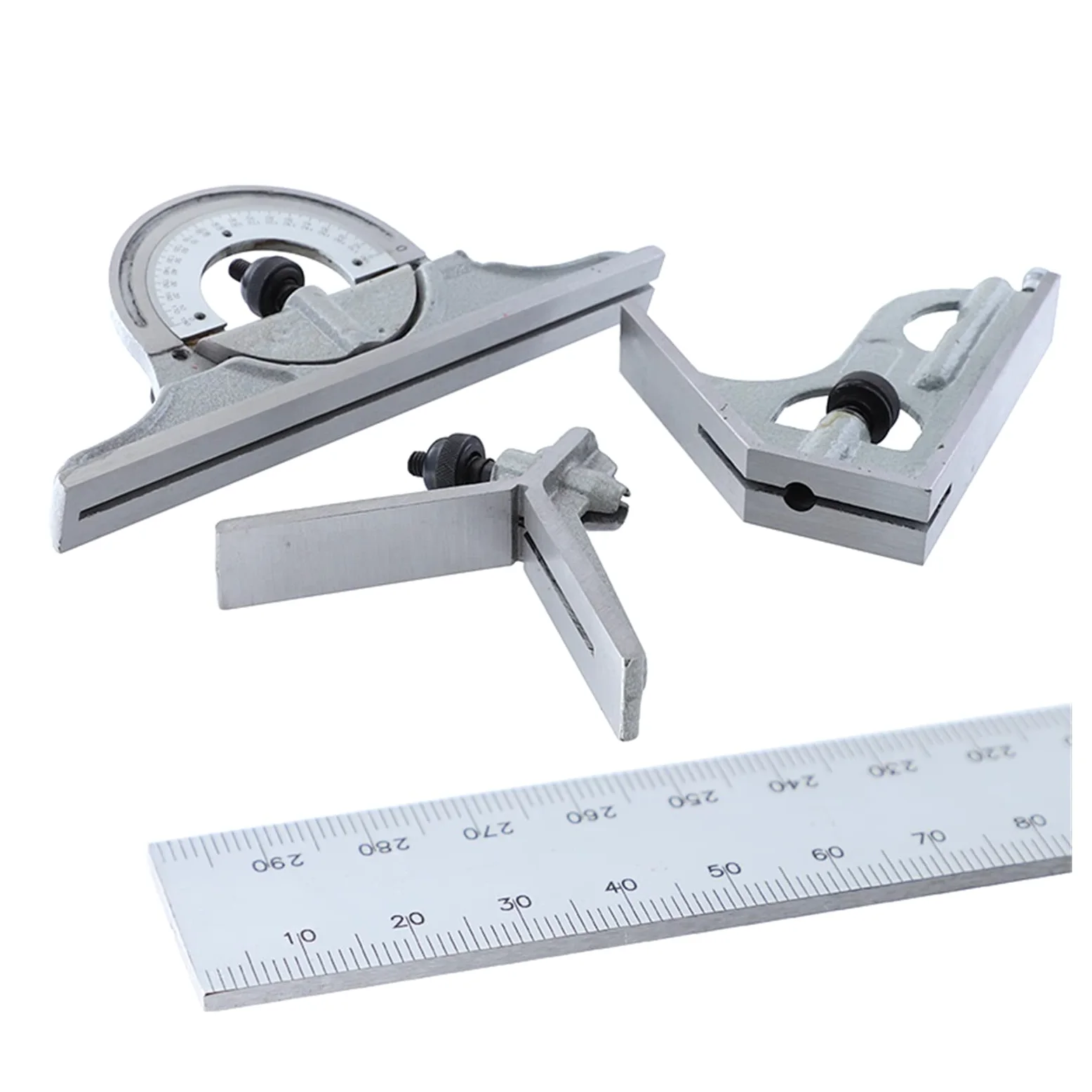 Cuadrado combinado de 0-180 grados 300 mm / 12 quot;Transportador de regla de ángulo ajustable con herramientas de carpintero de nivel de burbuja Herramientas de medición precisas