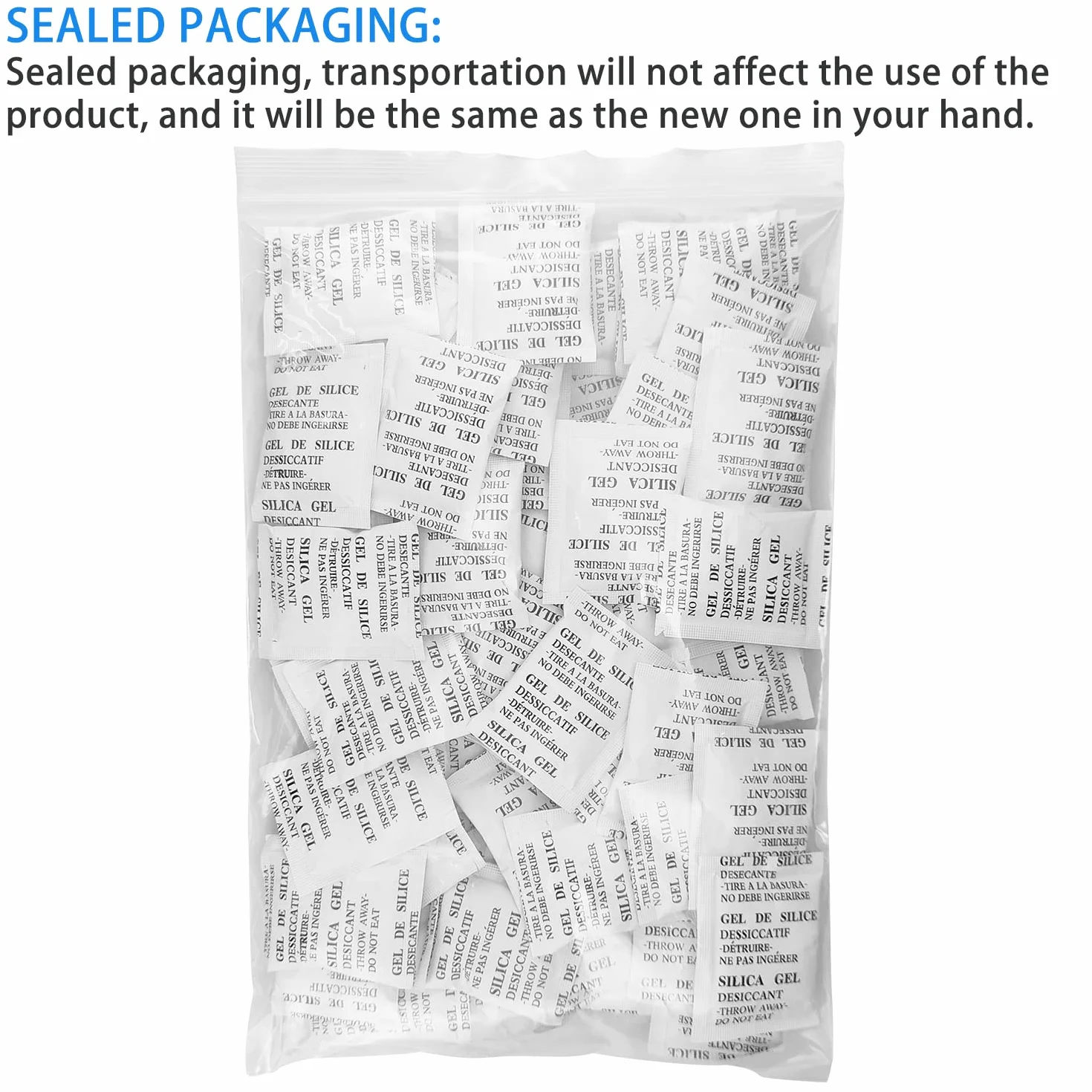 Bolsas de Gel de Sílice 60Pcs Desecantes Absorbente de Humedad para Ropa Cajones Zapatos