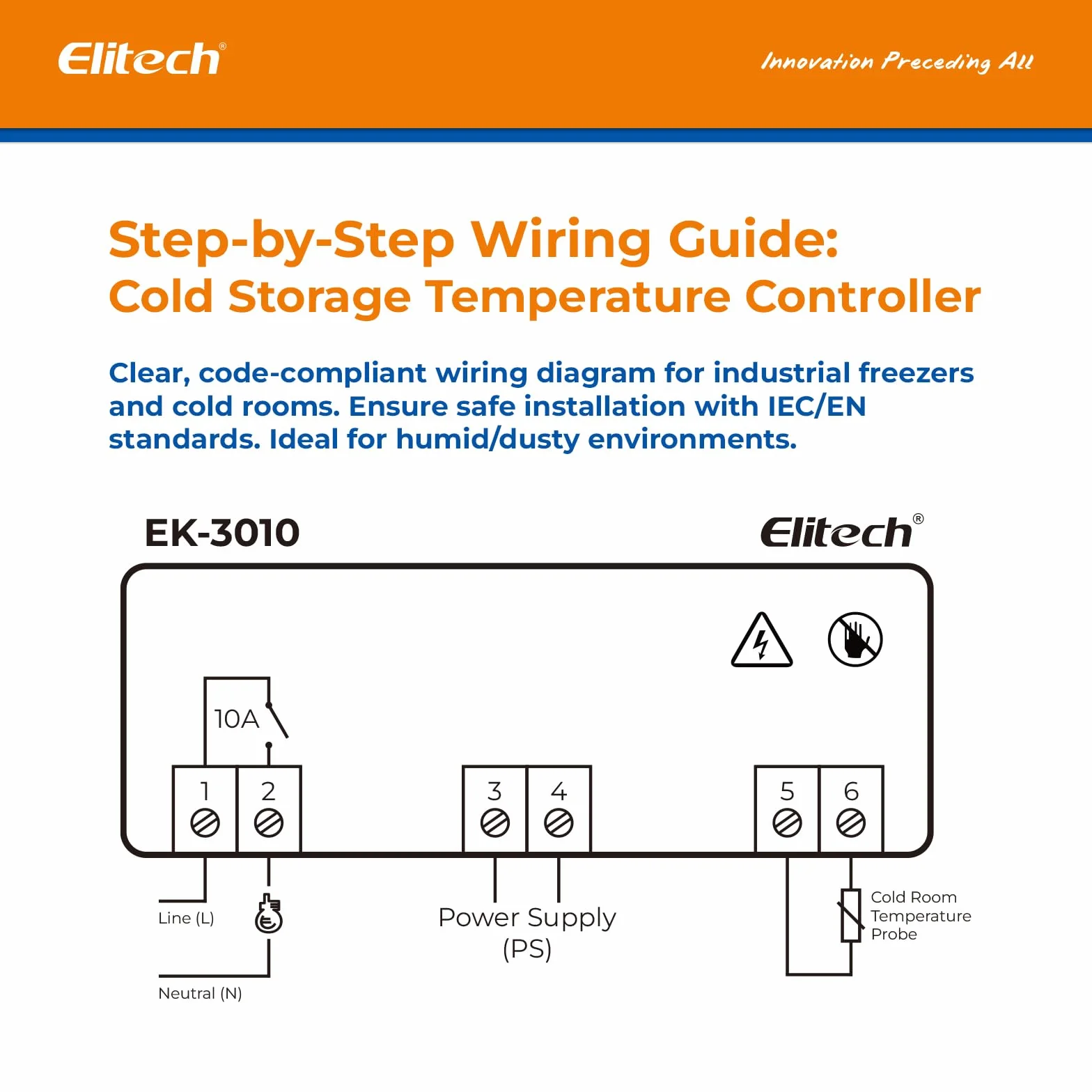 Elitech EK-3010 Termostato Digital para Calefacción y Enfriamiento Hogar Cámara Fría
