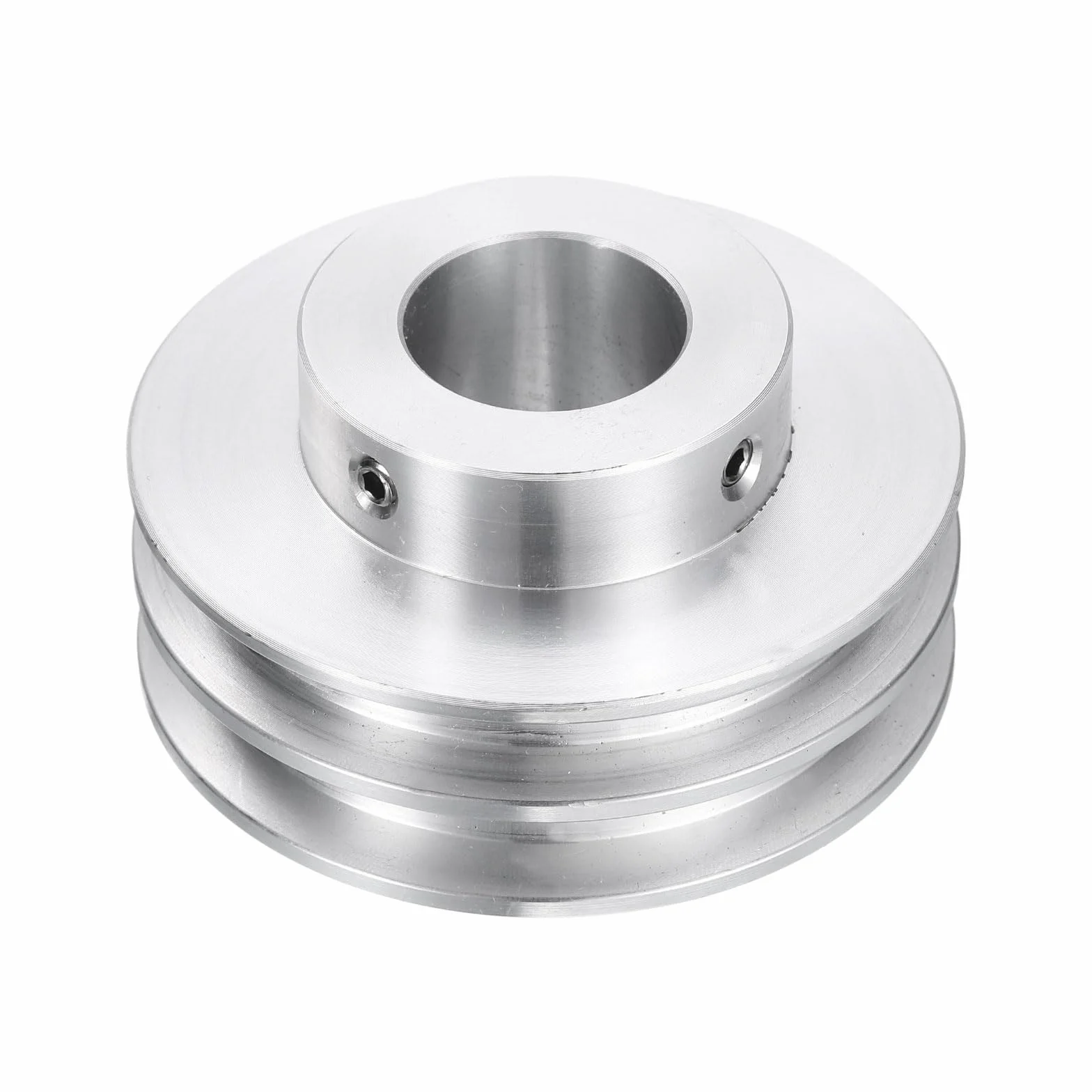 QUARKZMAN Polea en V 20 mm Diámetro Exterior 60 mm Doble Ranura Aleación Aluminio Eje Motor 6 mm (1/4) PU