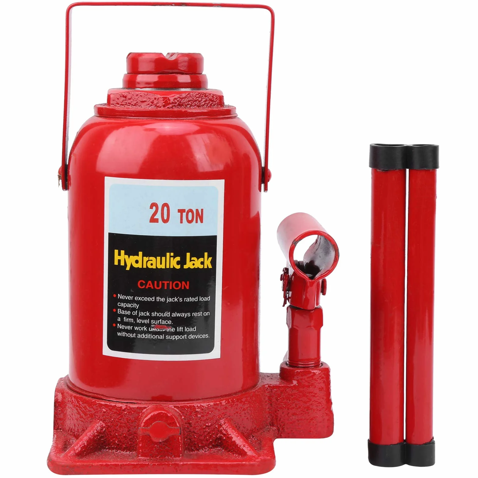 Gato Hidráulico de Botella 20T Placa de Acero Base Antideslizante Automotriz Industrial Agrícola