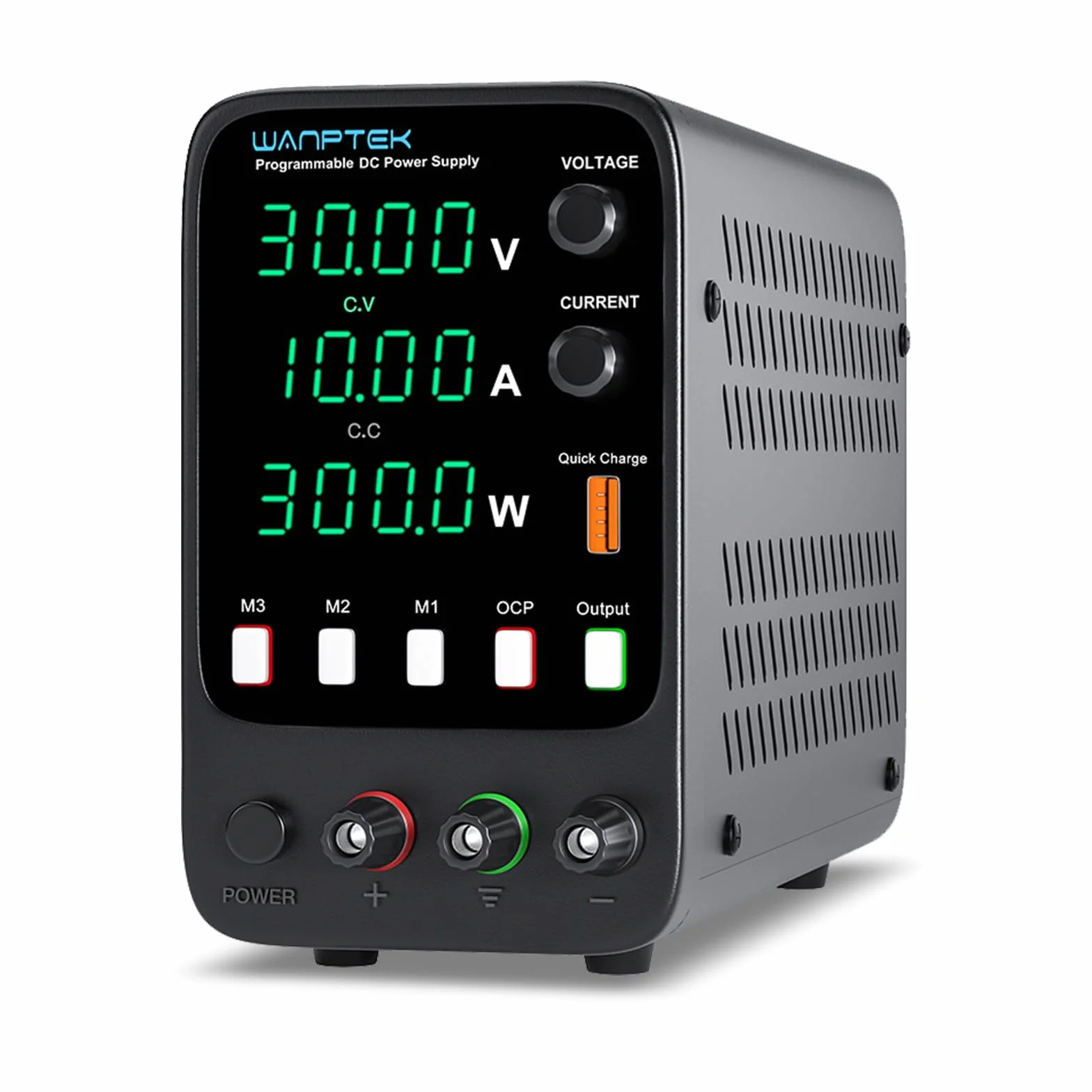 Fuente de alimentación de Regulable 30V 10A, Fuente Alimentacion de Laboratorio con 3 Grupos de Almacenamiento de Datos/Protección OCP/Pantalla LED de 4 Dígitos