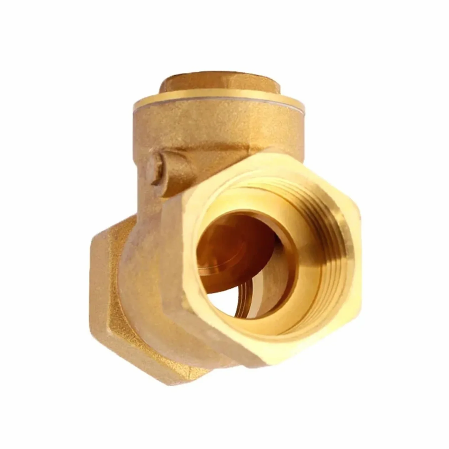 zlj6688 Válvula de retención oscilante de latón con rosca hembra de 1/2", 3/4", 1", 1-1/4", 1-1/2", 2", antirretorno unidireccional for agua, hogar y jardín(2" L-82mm 727g)