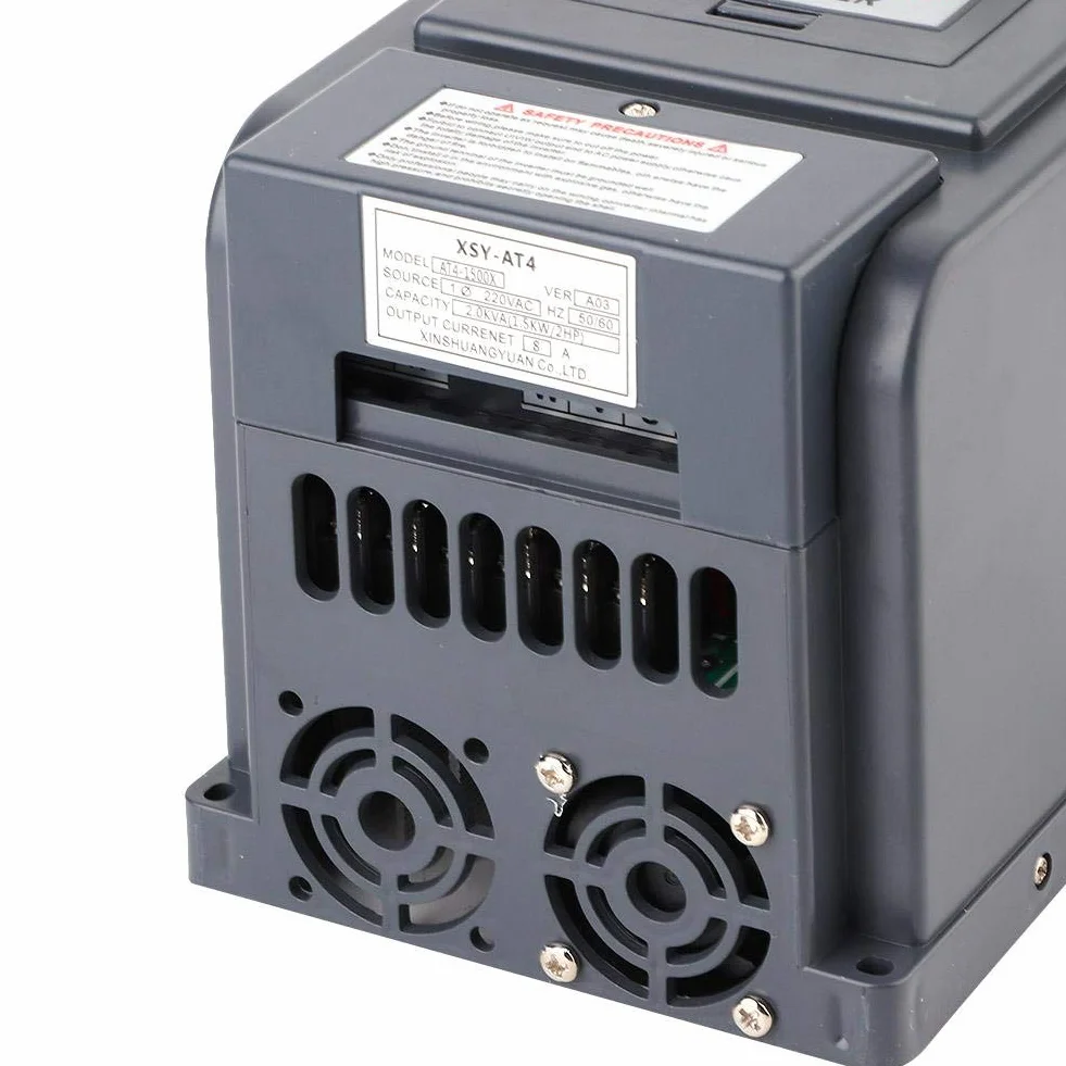 Variador de Frecuencia, Vfd AC 1.5Kw, 220V Entrada 380V Salida, Convertidor de Frecuencia Monofasico a Trifasico, Control PWM, Alto Par, Alta Precisión, Bajo Ruido