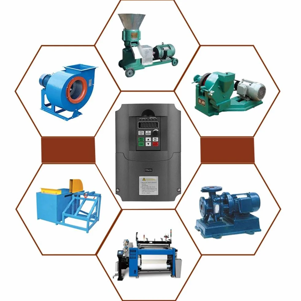 Inversor VFD, convertidor de frecuencia VFD 7.5kW monofásico Entrada 220VAC Salida trifásica 380VAC, controlador de velocidad VFD Inversor VFD