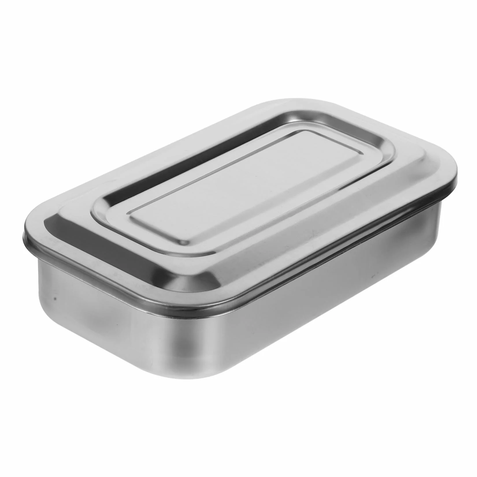 Bandeja de Acero Inoxidable para Esterilización Médica con Tapa, Almacenamiento de Instrumentos de Manicura y Uso Clínico