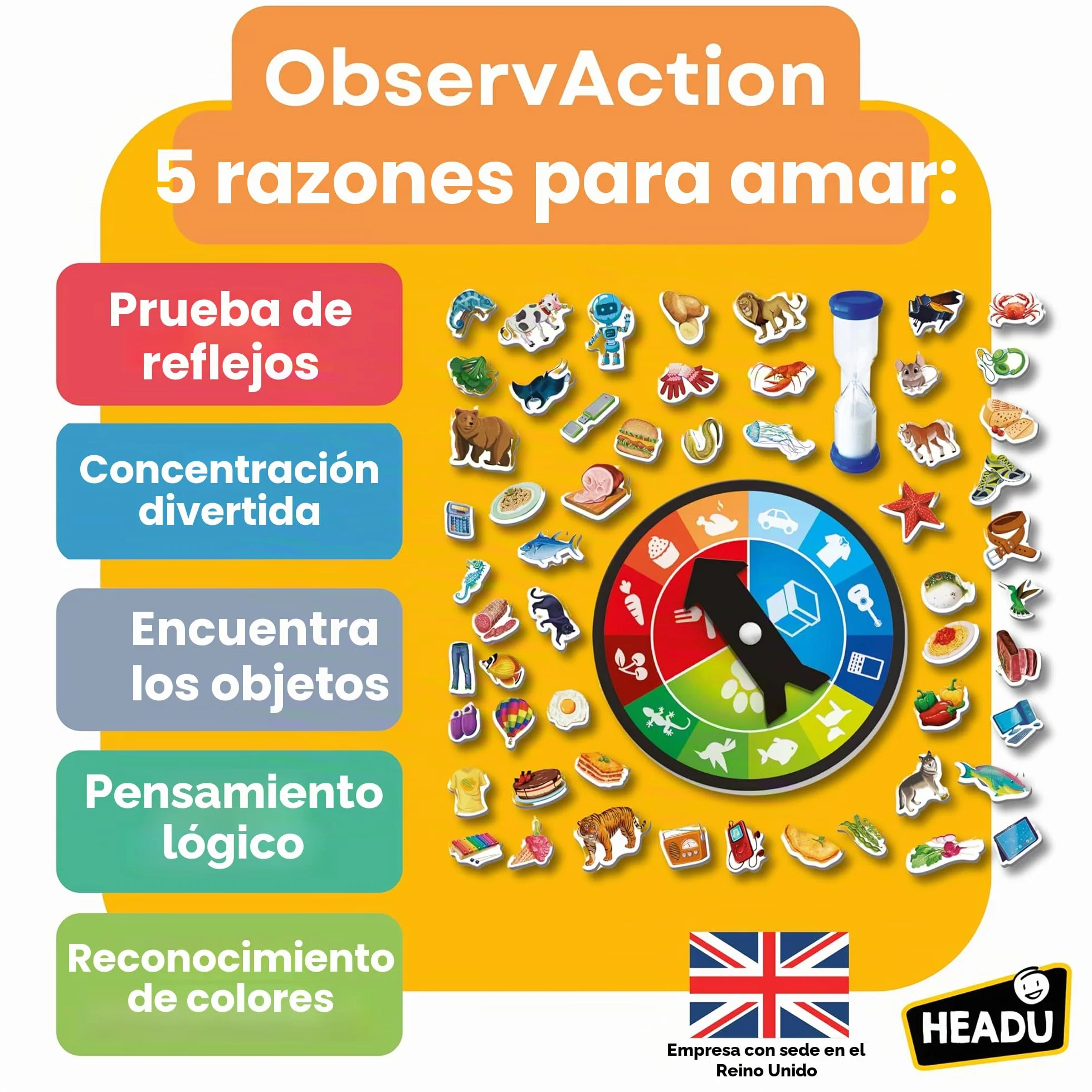 Headu Observaction Juego de Mesa Niños 5+ Años 216 Piezas Educativo 1 Jugador