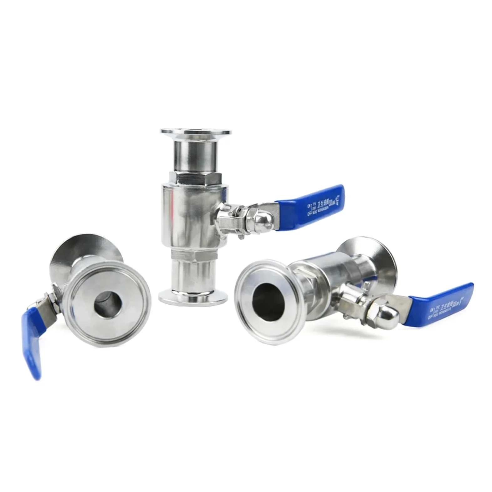 Llave De Paso Agua Válvula De Bola Sanitaria De Acero Inoxidable 304 De 19 Mm, 3/4", 1", 1-1/2", 2", Tipo Tri Clamp, Casquillo De 50,5 Mm/64 Mm(25mm x Ferrule 50.5)