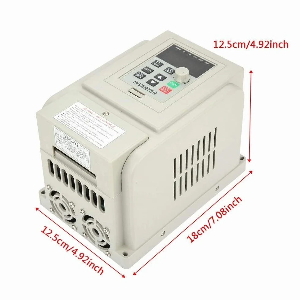 Jadeshay Variador de Frecuencia Monofasico 2.2KW Controlador de Velocidad 220V Entrada Monofásico 220V Salida Trifásico para Bomba de Agua y Motor con Protección contra Sobrecalentamiento y Sobrecarga