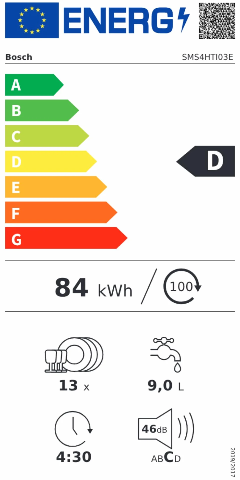 Bosch Lavavajillas libre instalación 60 cm Serie 4 Home Connect AquaStop Acero SMS4HTI03E