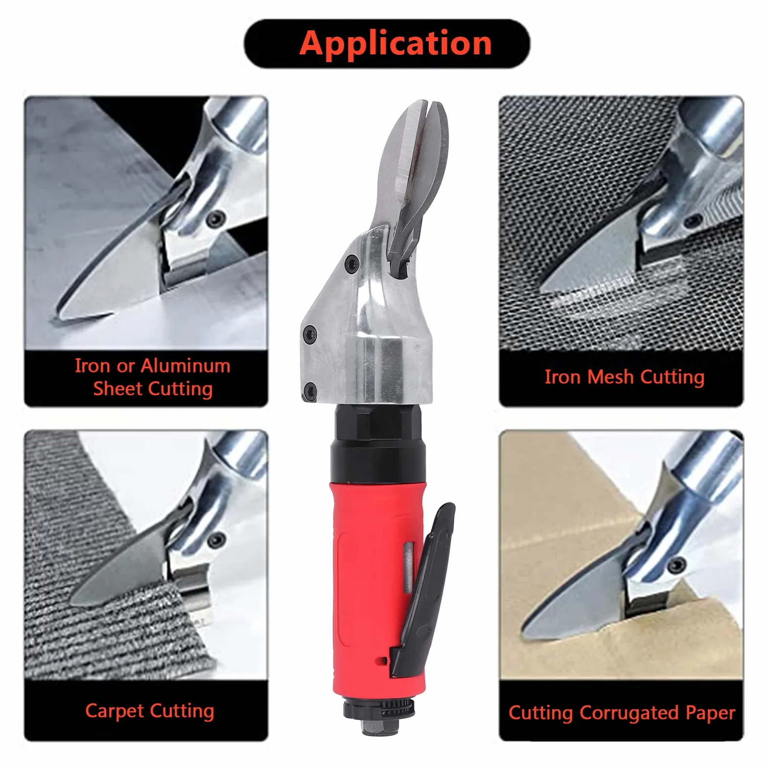 Tijera neumática LOCADENCE, Tijera neumática de 2500 rpm, Cizalla industrial de aire de alta eficiencia, Herramienta de corte neumática recta, Tijera cortadora de metal para hierro