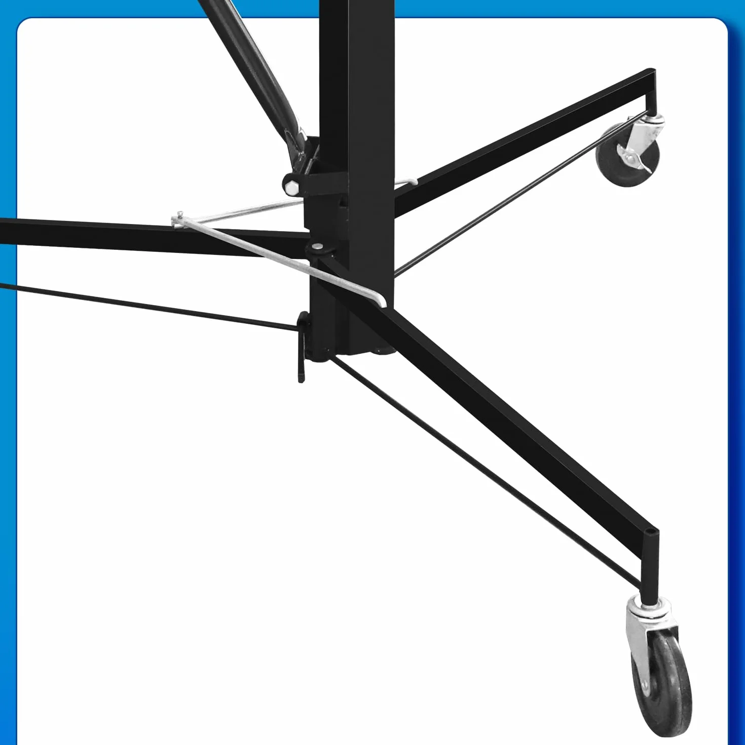 Ikodm - Elevador de placas plegable XXL para paneles de yeso, altura de trabajo ajustable de 132-335 cm, ancho máximo 294 cm, capacidad de carga 68 kg, 3 ruedas, negro