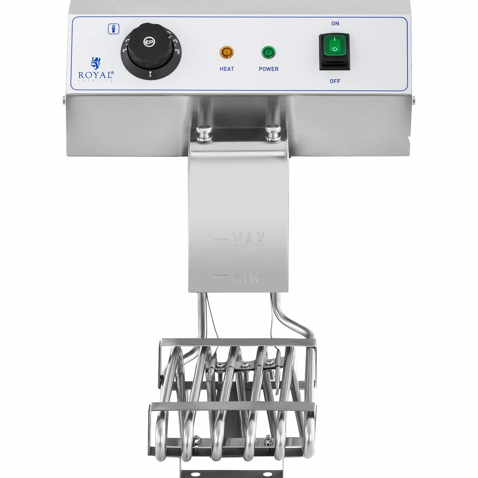 Royal Catering Freidora Electrica Profesional Doble RCEF 16DH-1 (2 x 16 L, 2 x 3 200 Watt, Termostato, 2 Grifos de vaciado, Acero inoxidable)