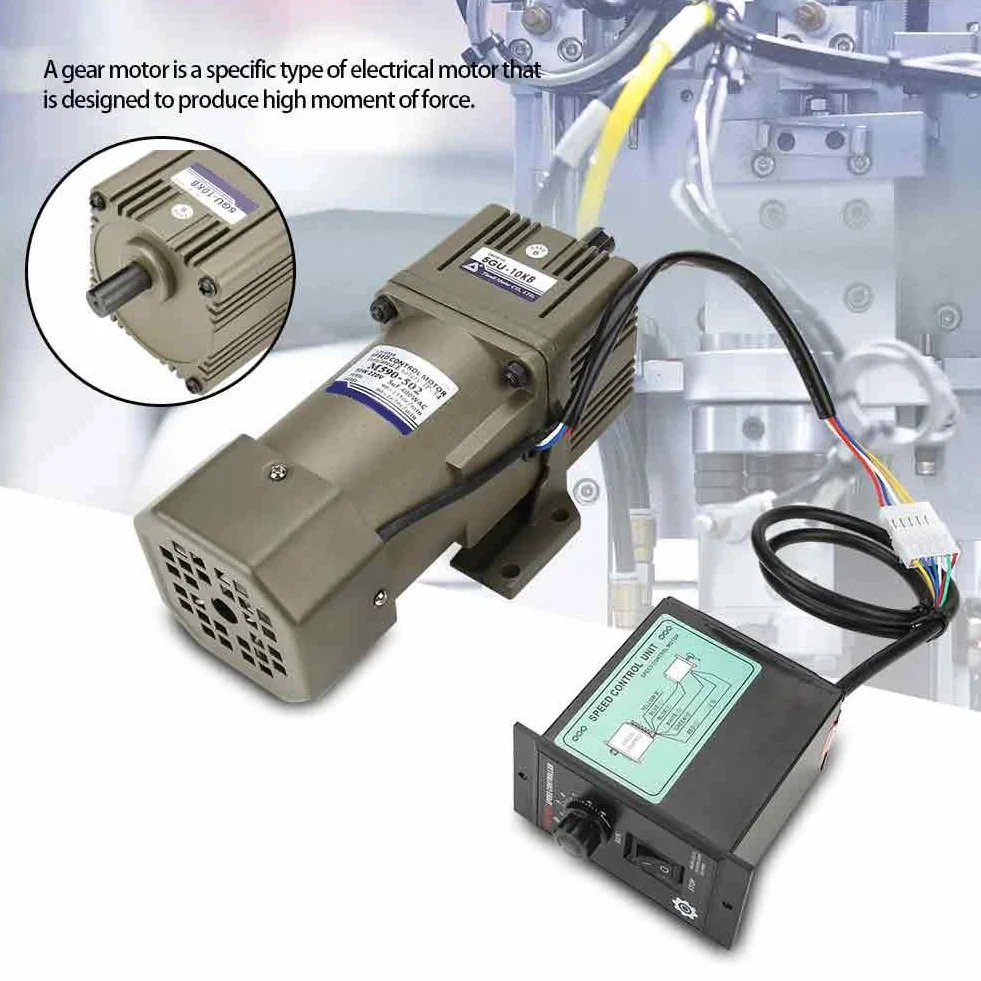 220v motor + Motor de engranaje eléctrico, CA 220V 90W Velocidad ajustable de desaceleración del motor de engranaje asíncrono monofásico(10K)