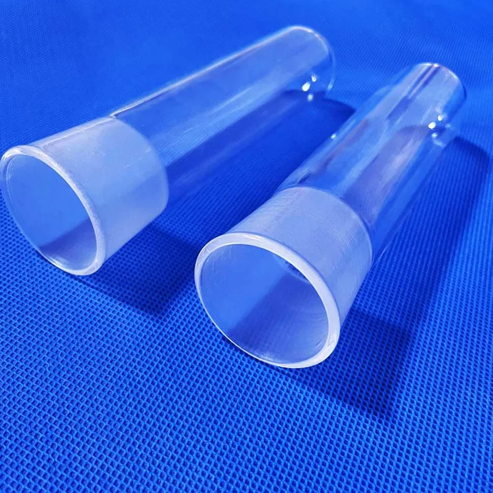 Tubos de ensayo de vidrio de cuarzo resistentes a altas temperaturas, capacidad de 10 ml a 100 ml, tubos de laboratorio de fondo redondo con tapón esmerilado.(100mL 30x220mm)